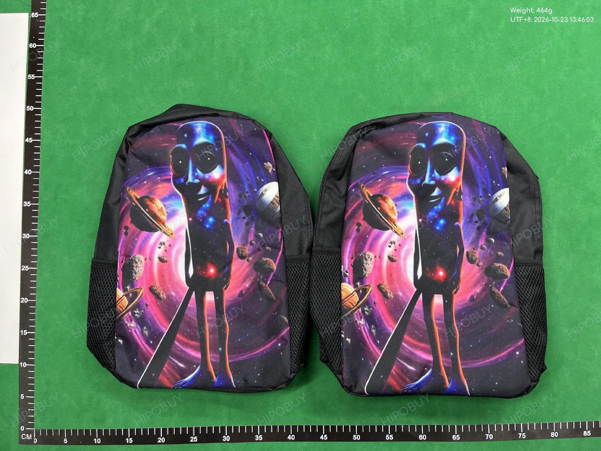 Foto QC 7 de Generic Brainrot Shark Print Backpack Set