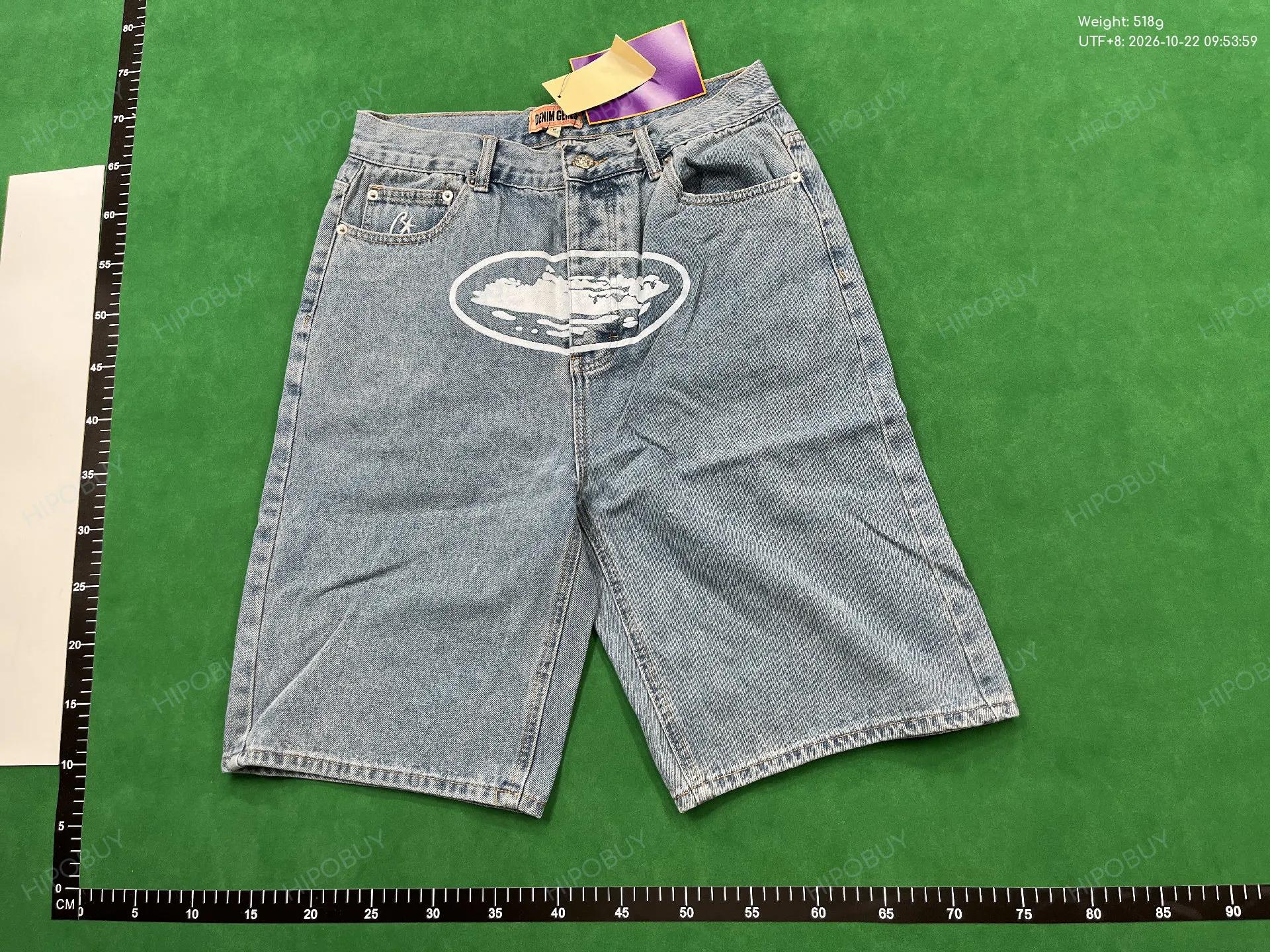 Foto QC 2 de Corteiz Denim Shorts Star Embroidery Vintage Wash Grey
