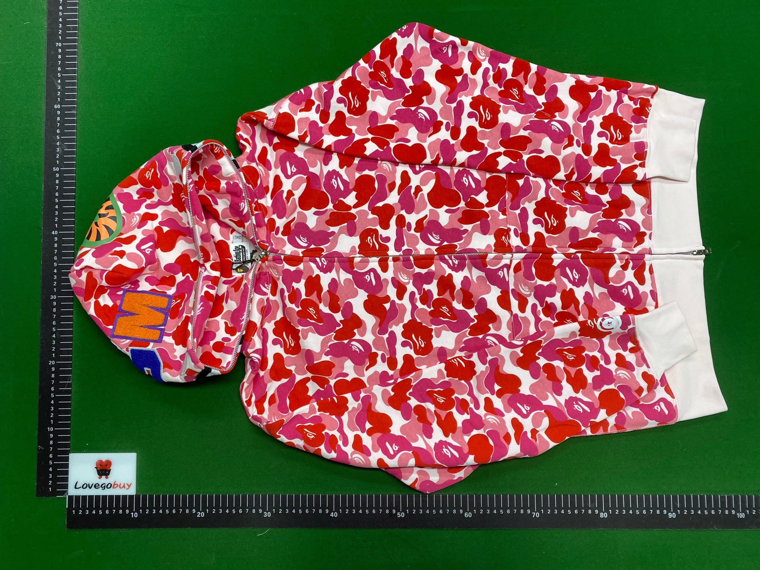 Foto QC 1 de BAPE Shark Full Zip Hoodie Jacket ABC Camo Pink
