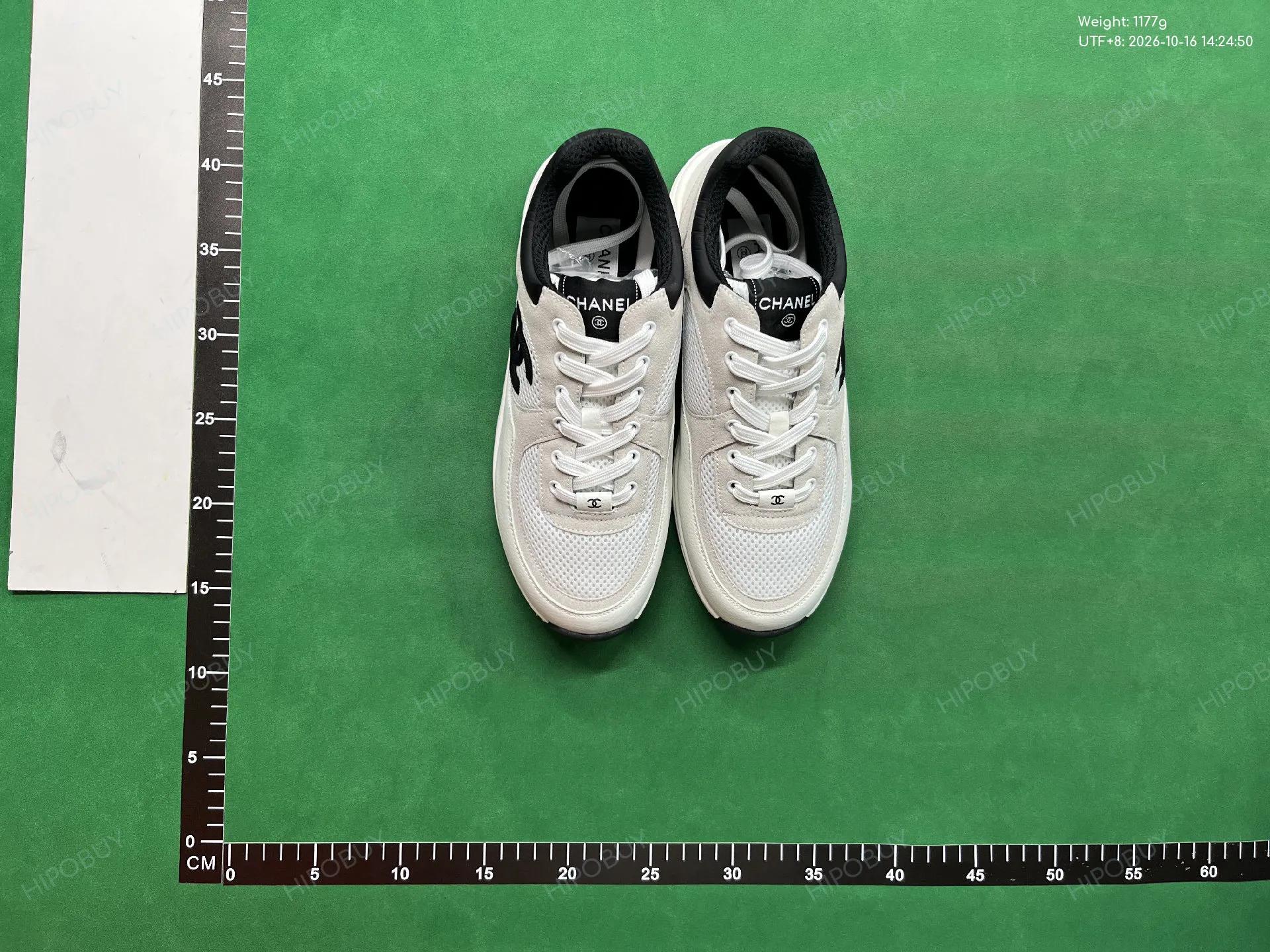 Foto QC 6 de Chanel Sneakers Tweed Suede Calfskin Low Mint Green White Beige