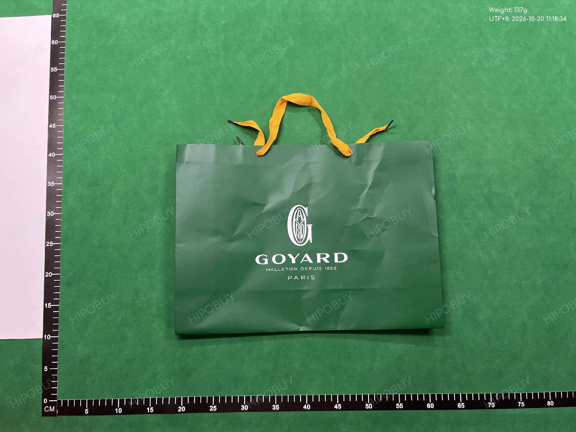 Foto QC 2 de Goyard Logo Paper Shopping Bag Green