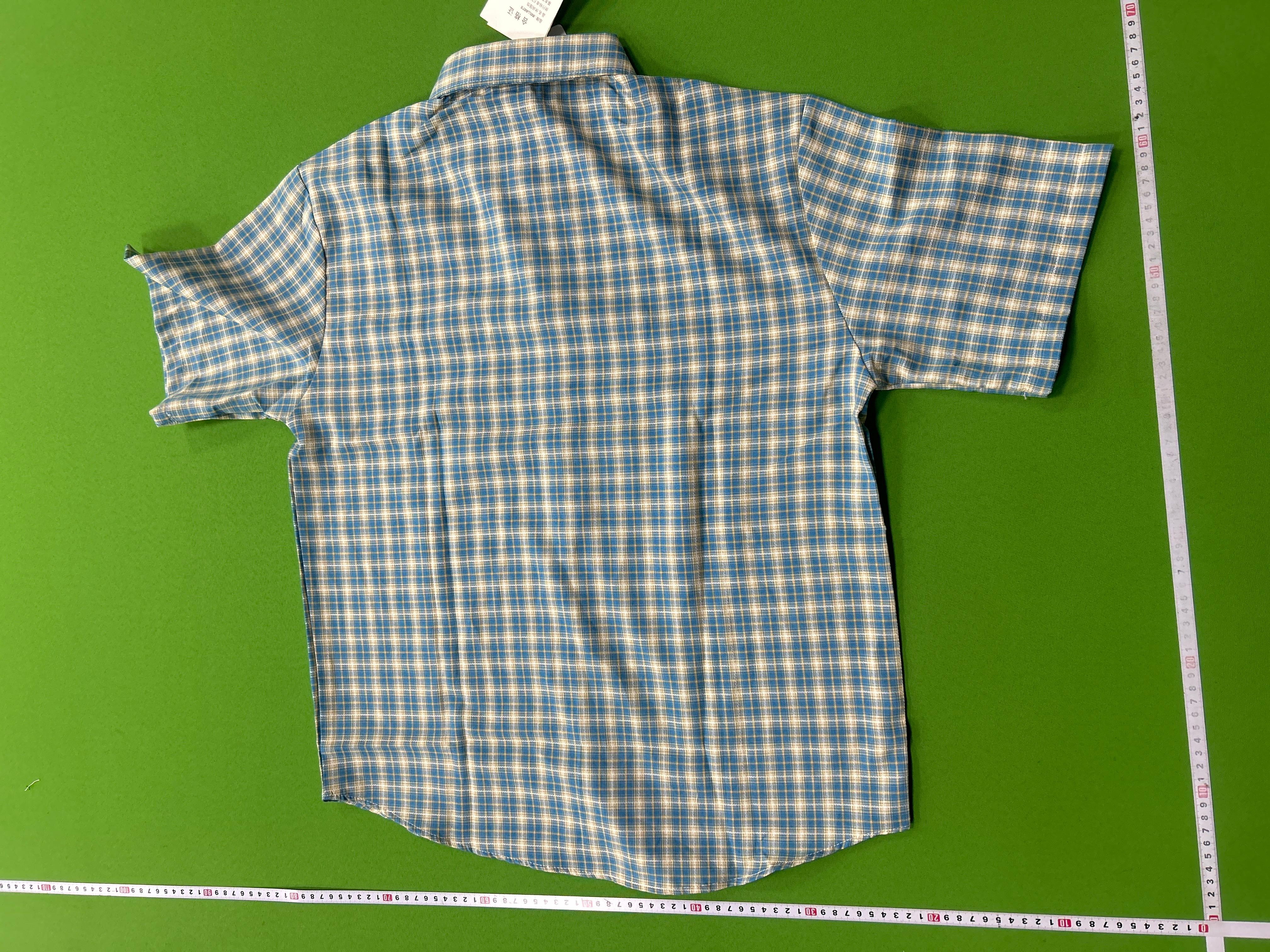 Foto QC 4 de Unbranded Shirt Vintage Plaid Short-Sleeve Blue