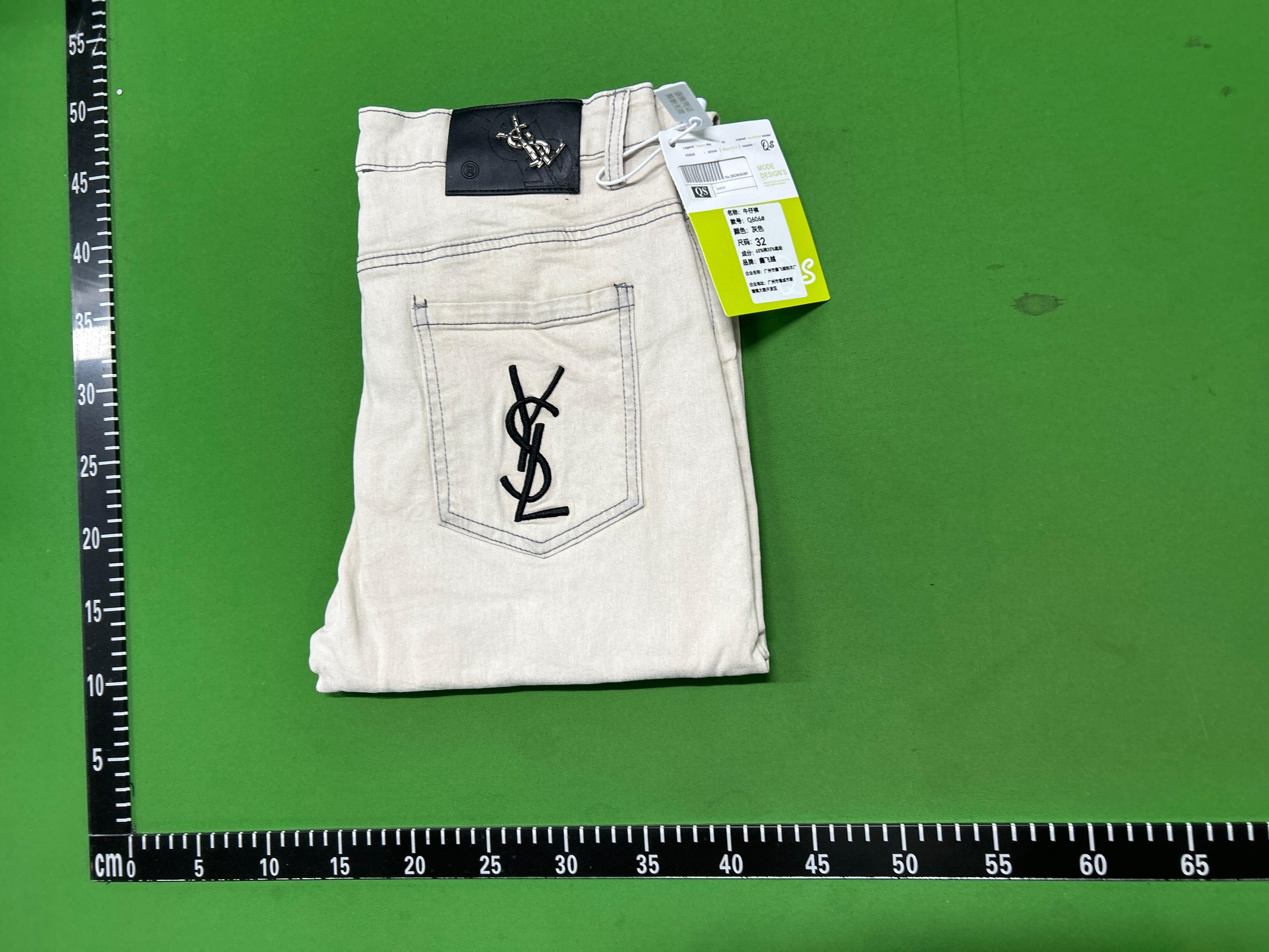 Foto QC 1 de Saint Laurent Jeans Straight Logo Light Blue