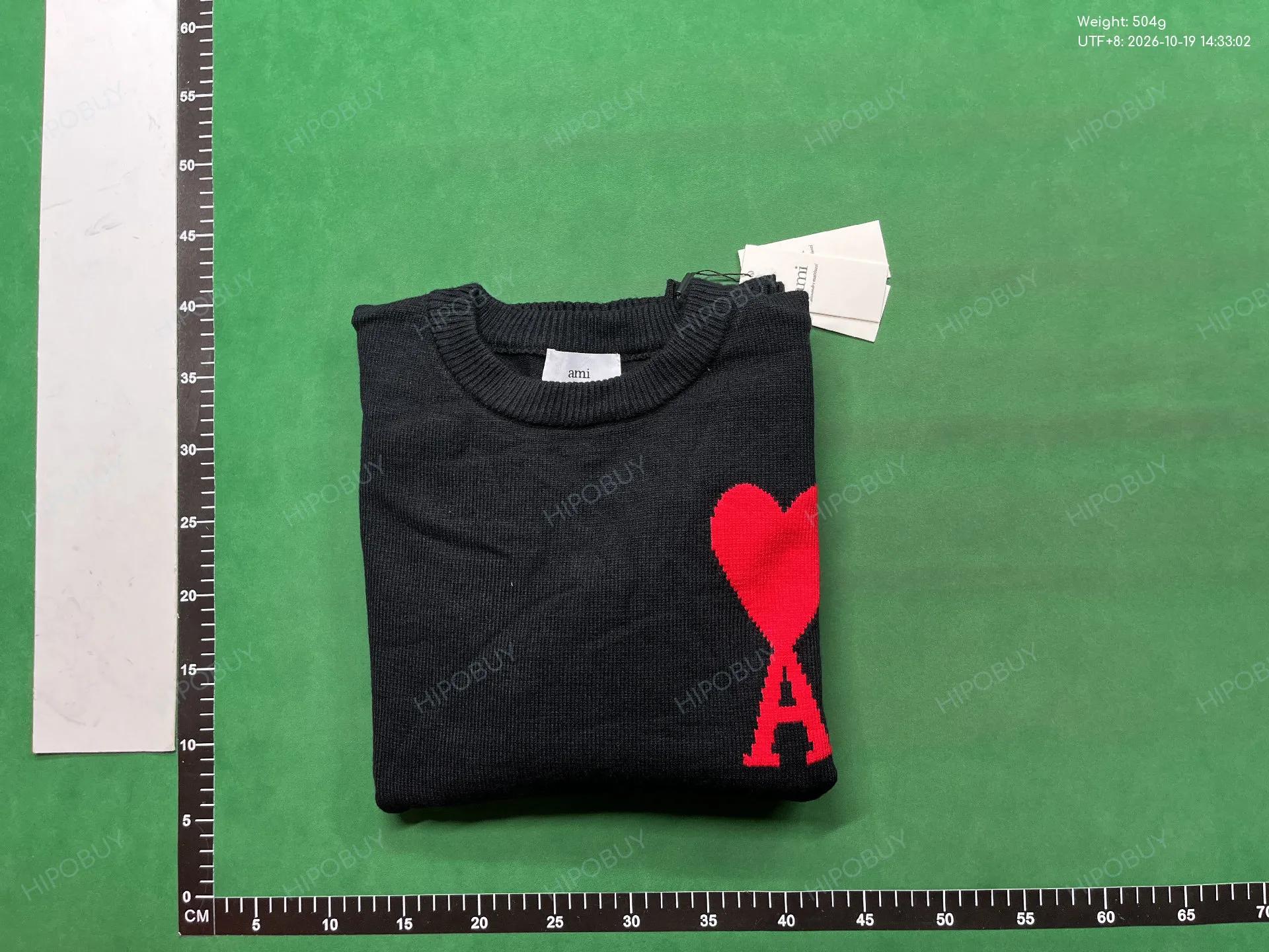 Foto QC 4 de Ami Paris Ami de Coeur Crewneck Sweater Intarsia Navy