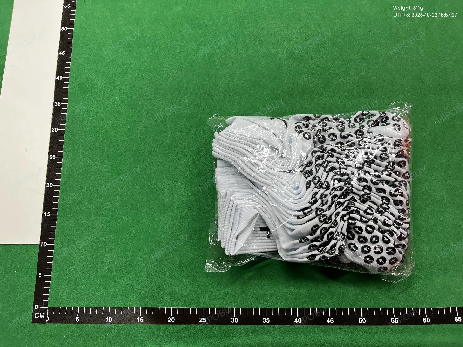 Foto QC 4 de Unbranded Crew Socks Cross Graphic Cushioned Black White
