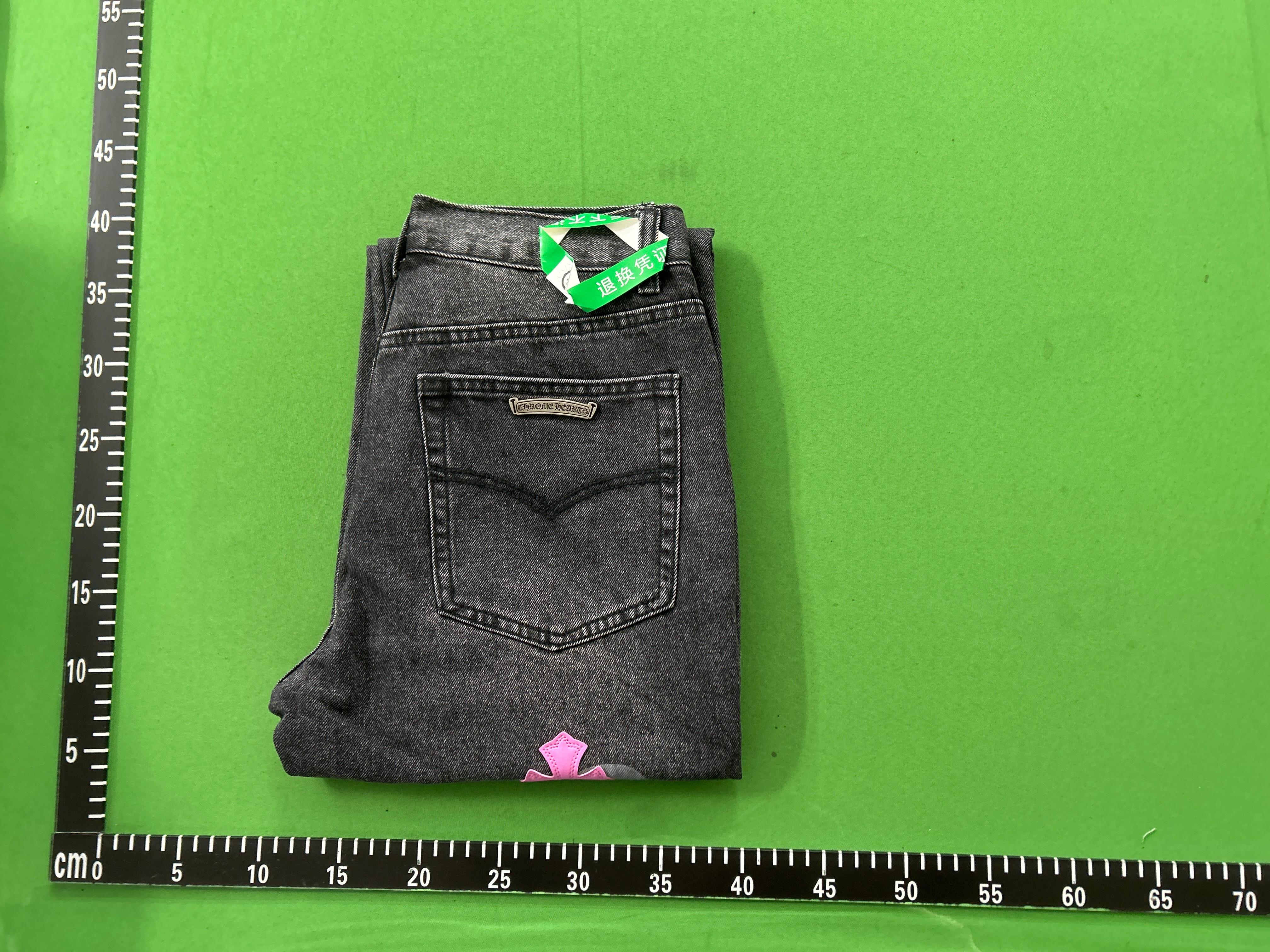 Foto QC 1 de Chrome Hearts Levi's Jeans Cross Patch Light Blue Green White