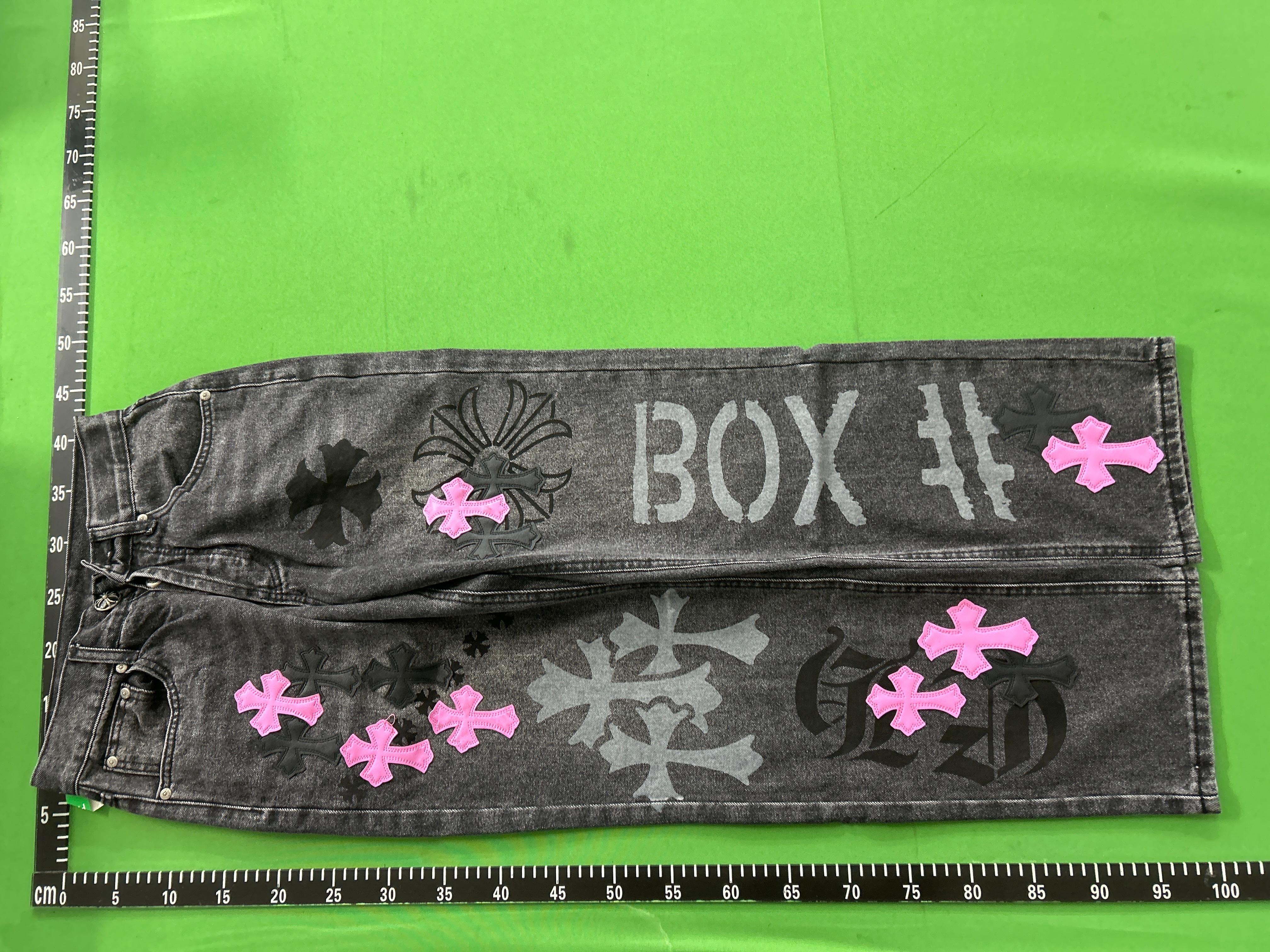 Foto QC 3 de Chrome Hearts Levi's Jeans Cross Patch Light Blue Green White