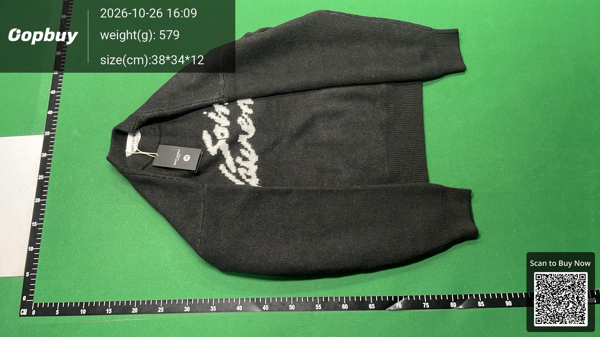 Foto QC 6 de Saint Laurent Crewneck Sweater Mohair Wool Script Logo Black