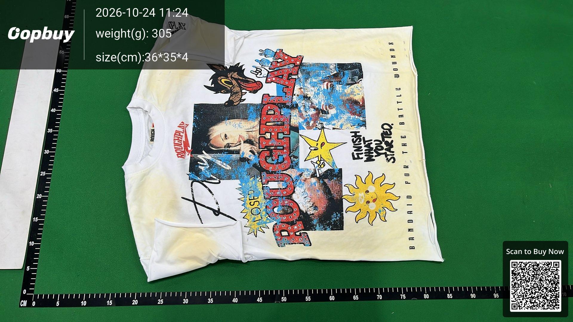 Foto QC 6 de RoughPlay Skeleton Skateboard Graphic Rhinestone T-shirt Yellow