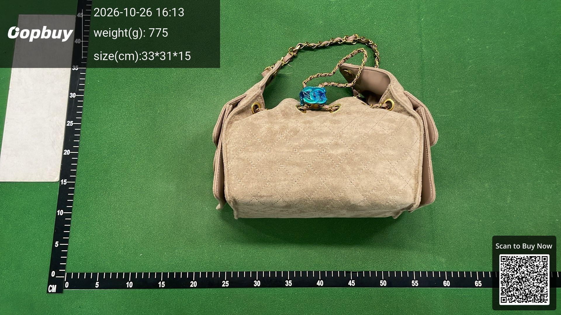 Foto QC 3 de Chanel Quilted Chain Bucket Bag Black Suede