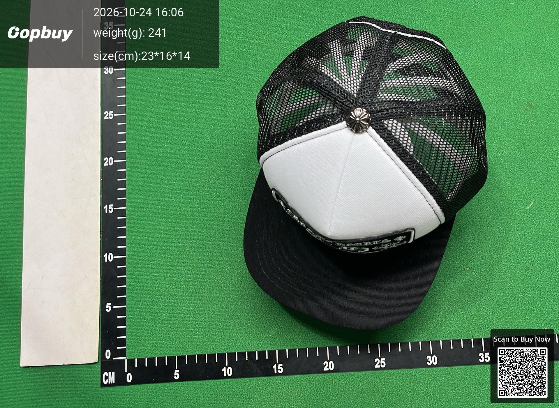Foto QC 7 de Chrome Hearts Fuck Hollywood Trucker Hat Black/White