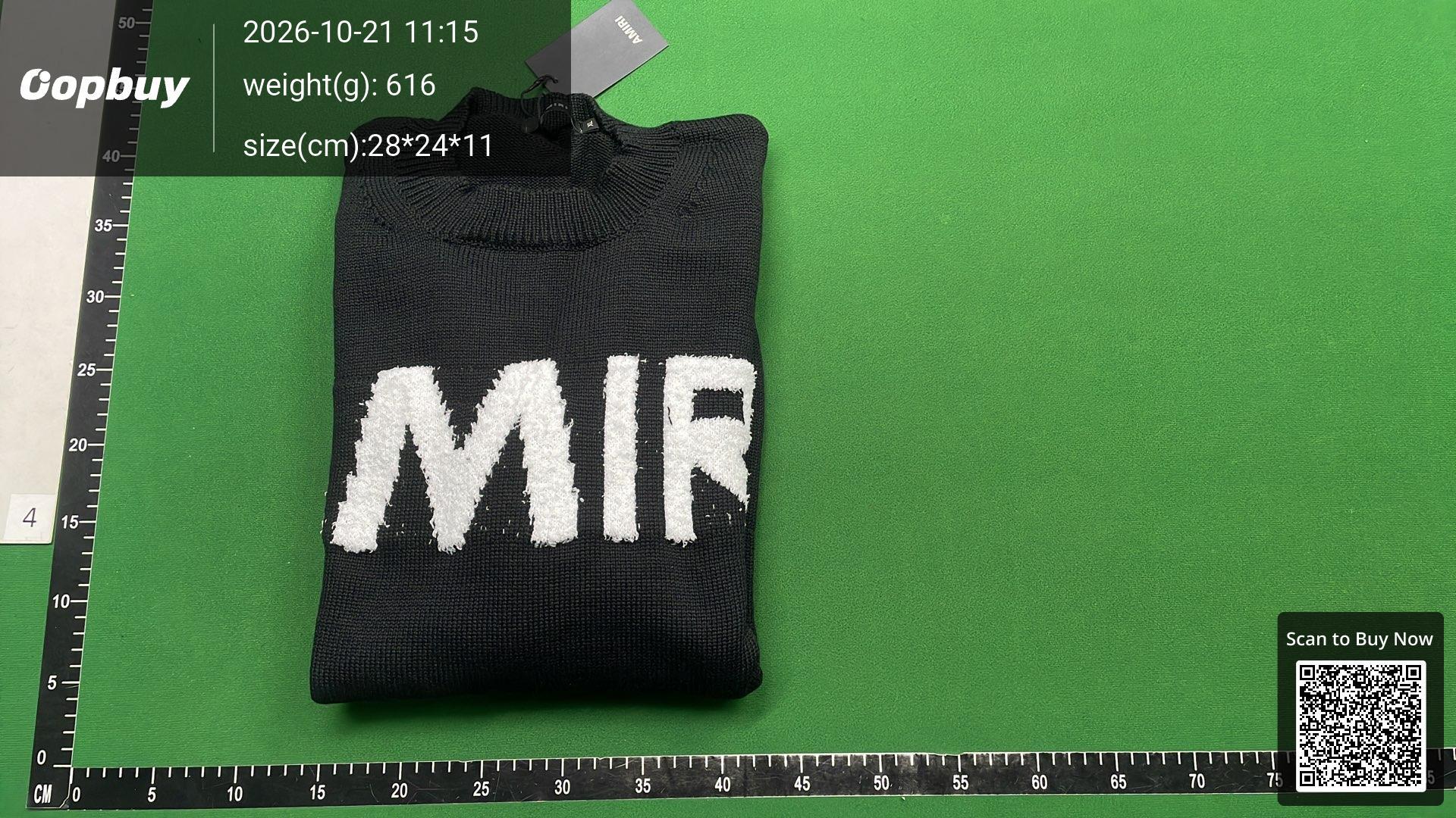 Foto QC 8 de Amiri Logo Jacquard Crewneck Sweater Black