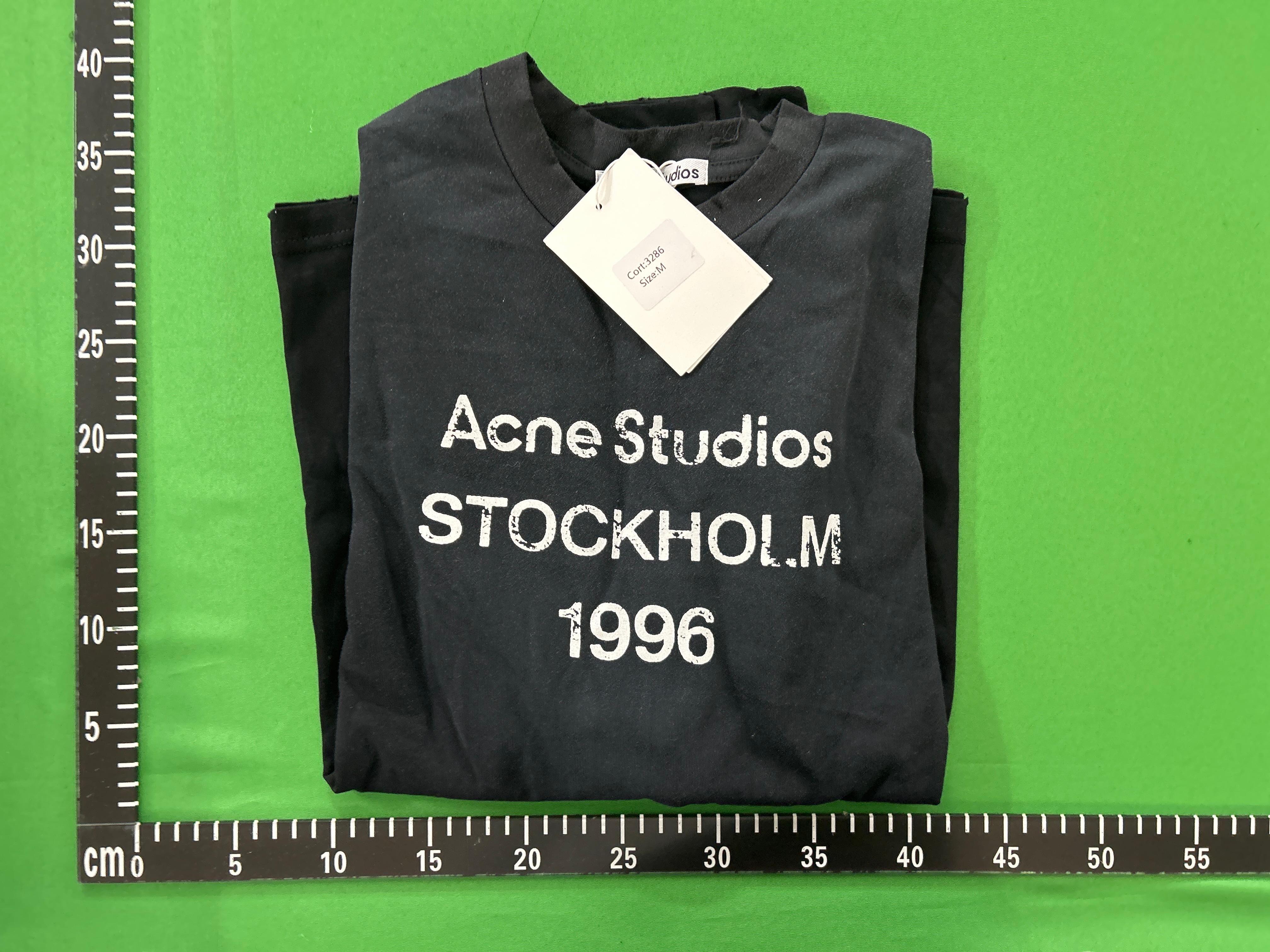 Foto QC 4 de Acne Studios T-shirt Script Logo Long Sleeve Faded Black