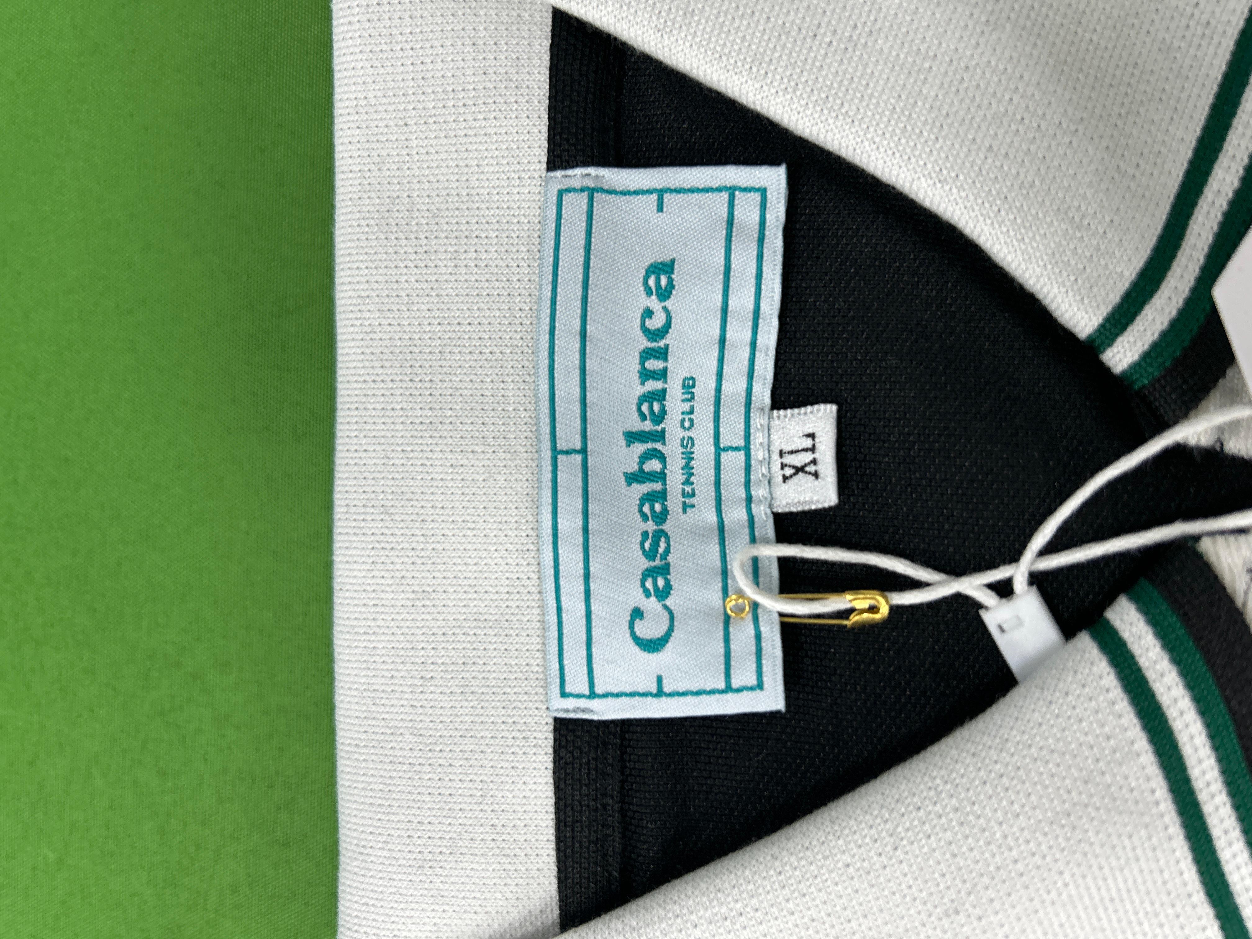 Foto QC 2 de Casablanca Boucle Stripe Polo Shirt White Green
