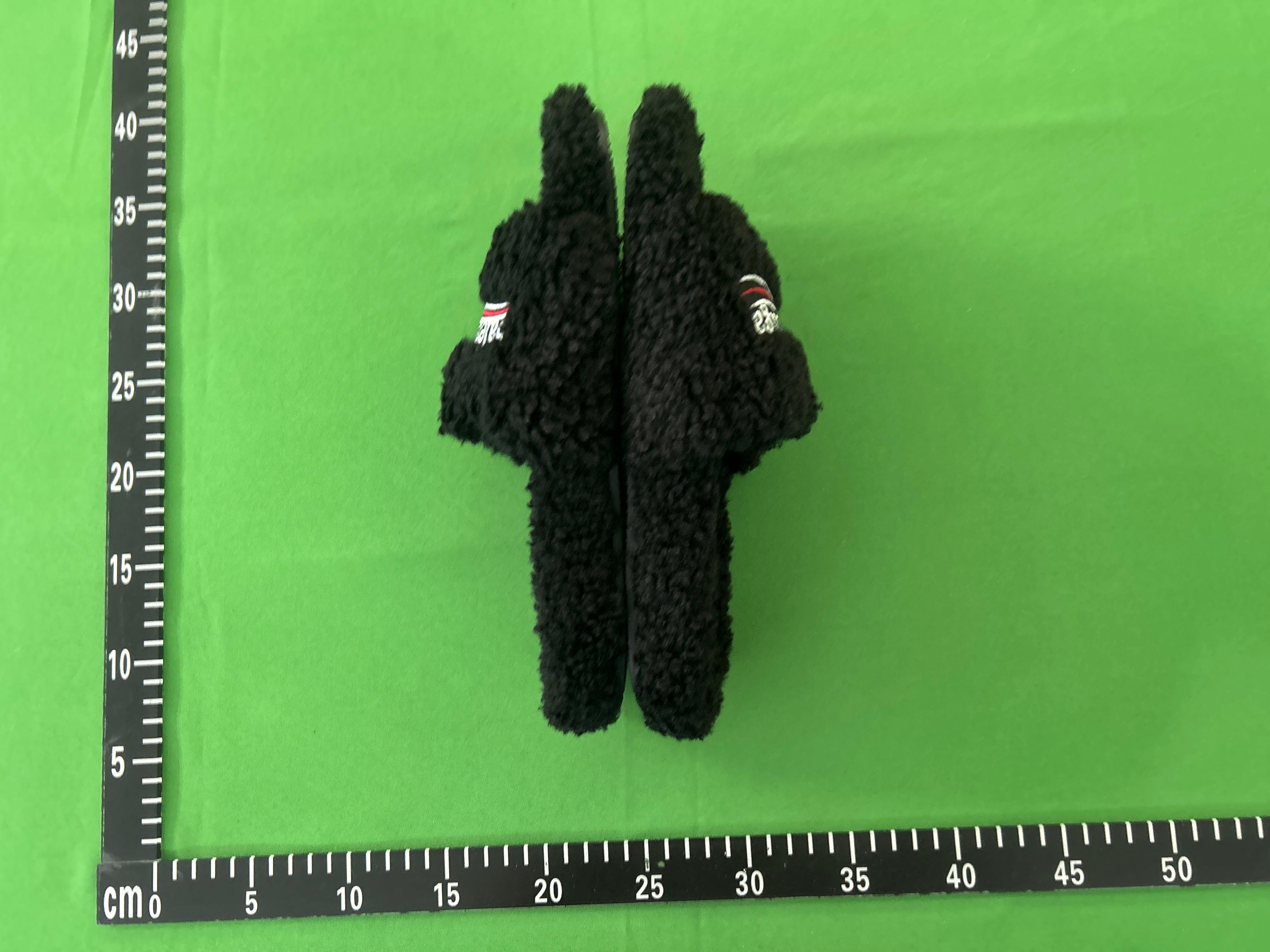 Foto QC 4 de Balenciaga Furry Slide Faux Fur Political Campaign Black