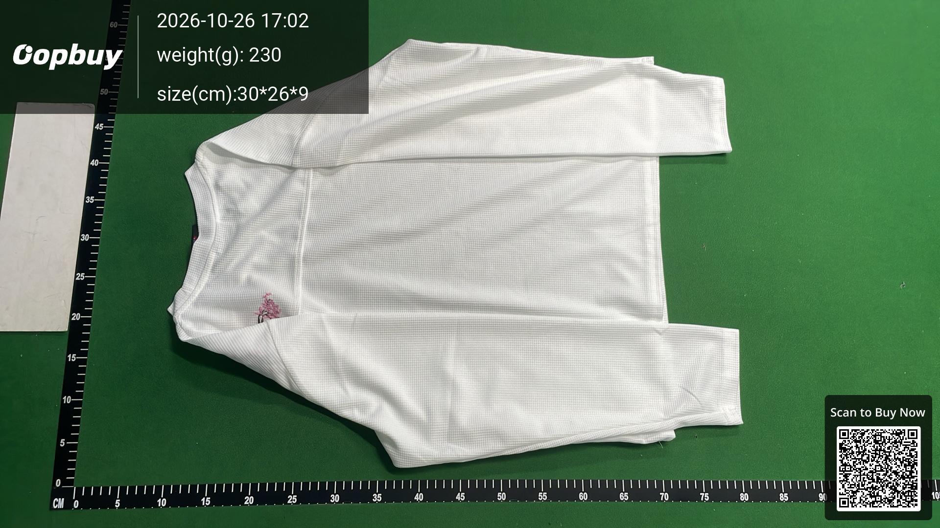 Foto QC 3 de Derschutze Blossom T-shirt Waffle Long Sleeve White
