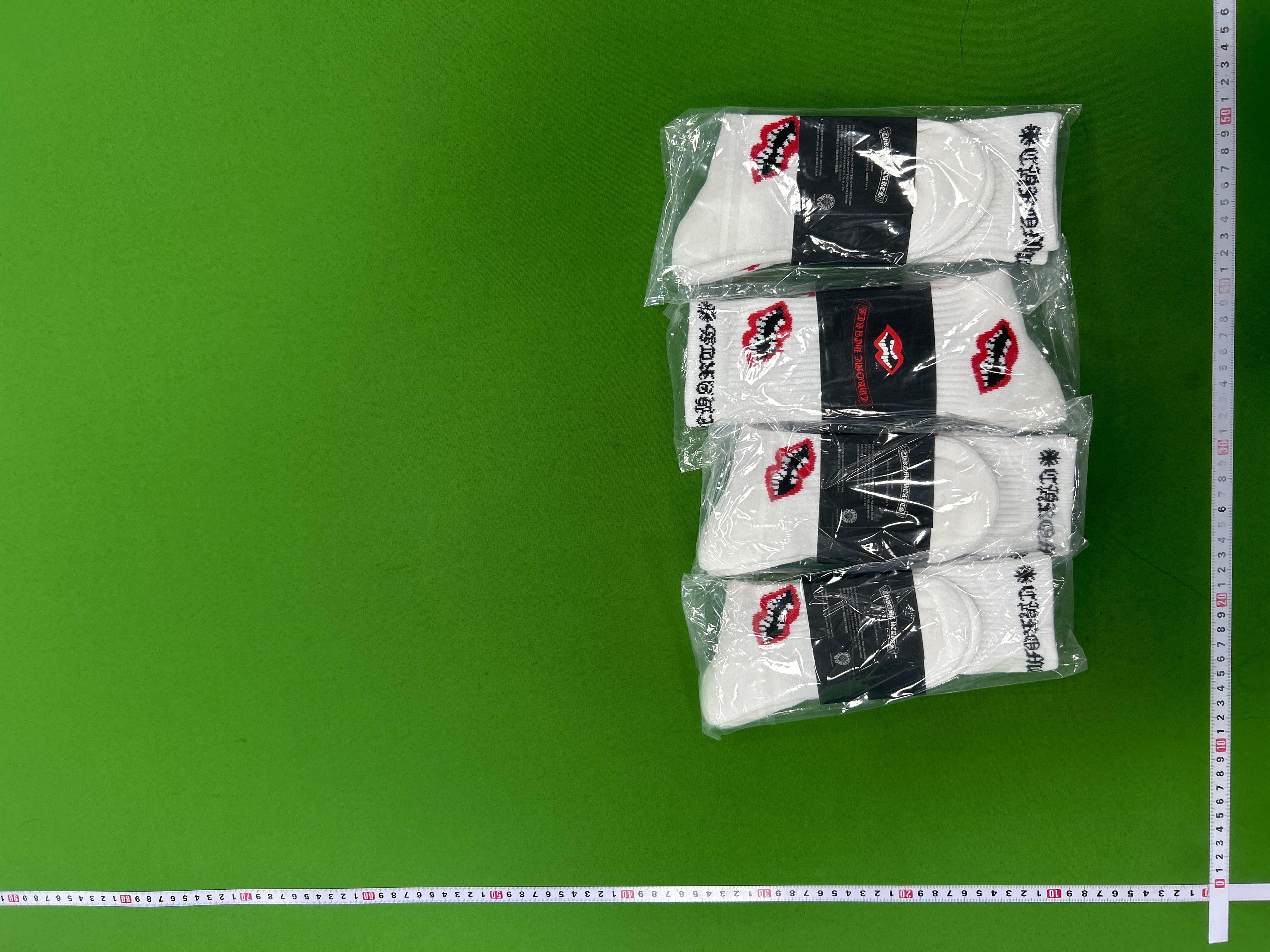 Foto QC 4 de Chrome Hearts Matty Boy Crew Socks Chomper White