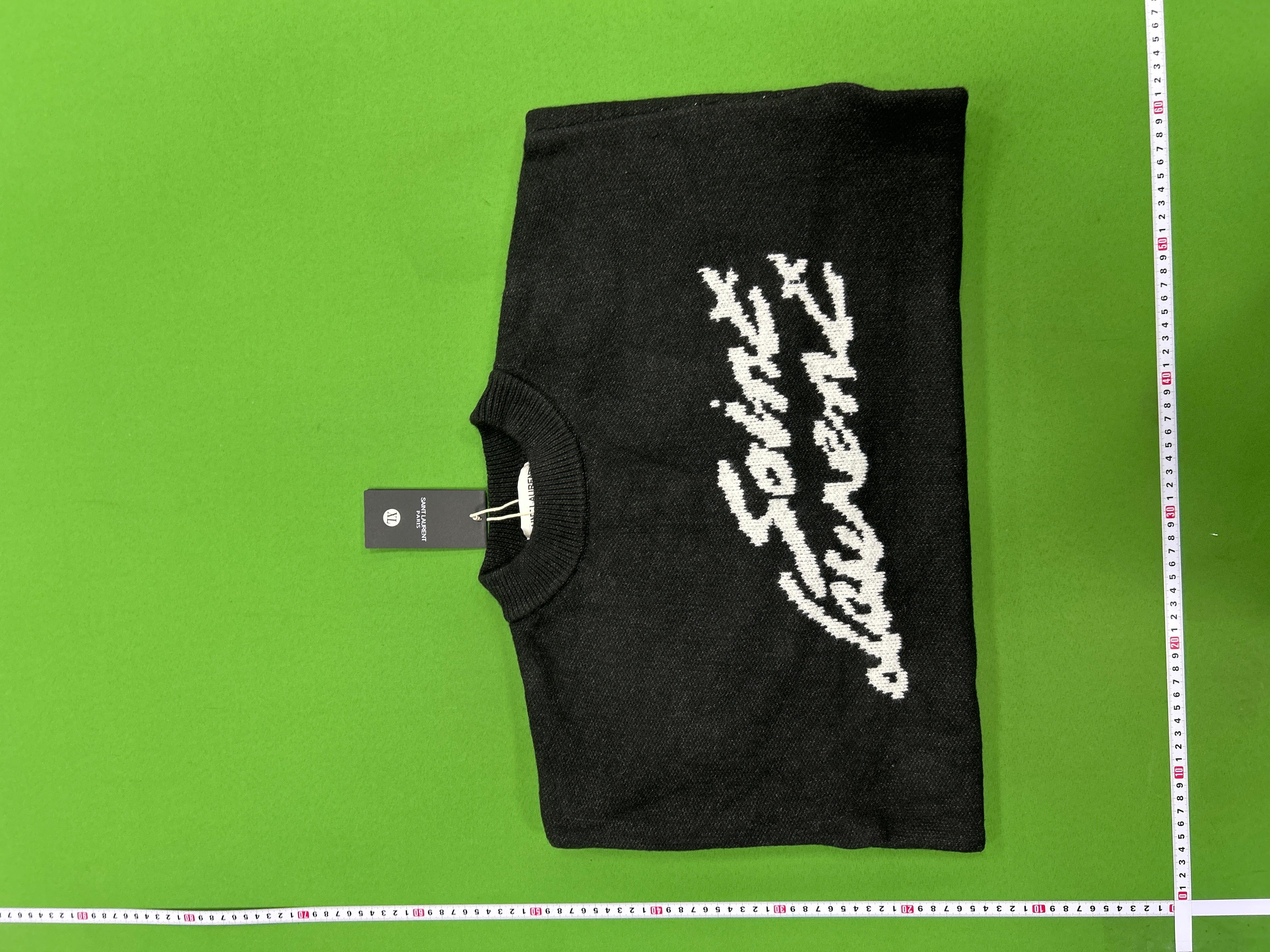 Foto QC 1 de Saint Laurent Crewneck Sweater Mohair Wool Script Logo Black