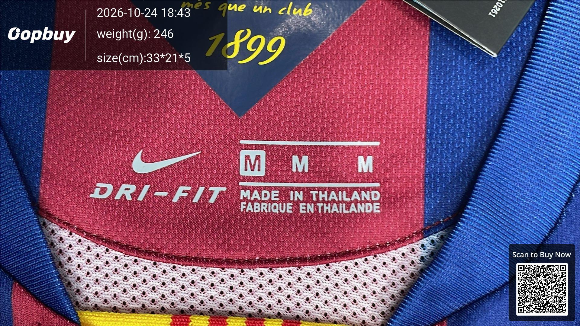 Foto QC 4 de Nike x FC Barcelona Retro 2020/21 Away Messi #10 Jersey Black Gold