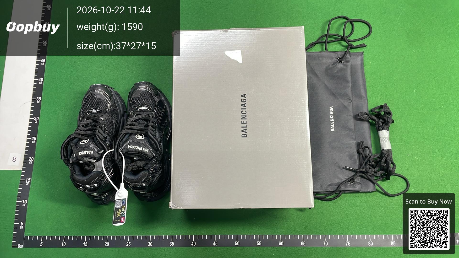 Foto QC 1 de Balenciaga Runner Mesh and Nylon Sneakers White Blue 772767 W3RBW 0575
