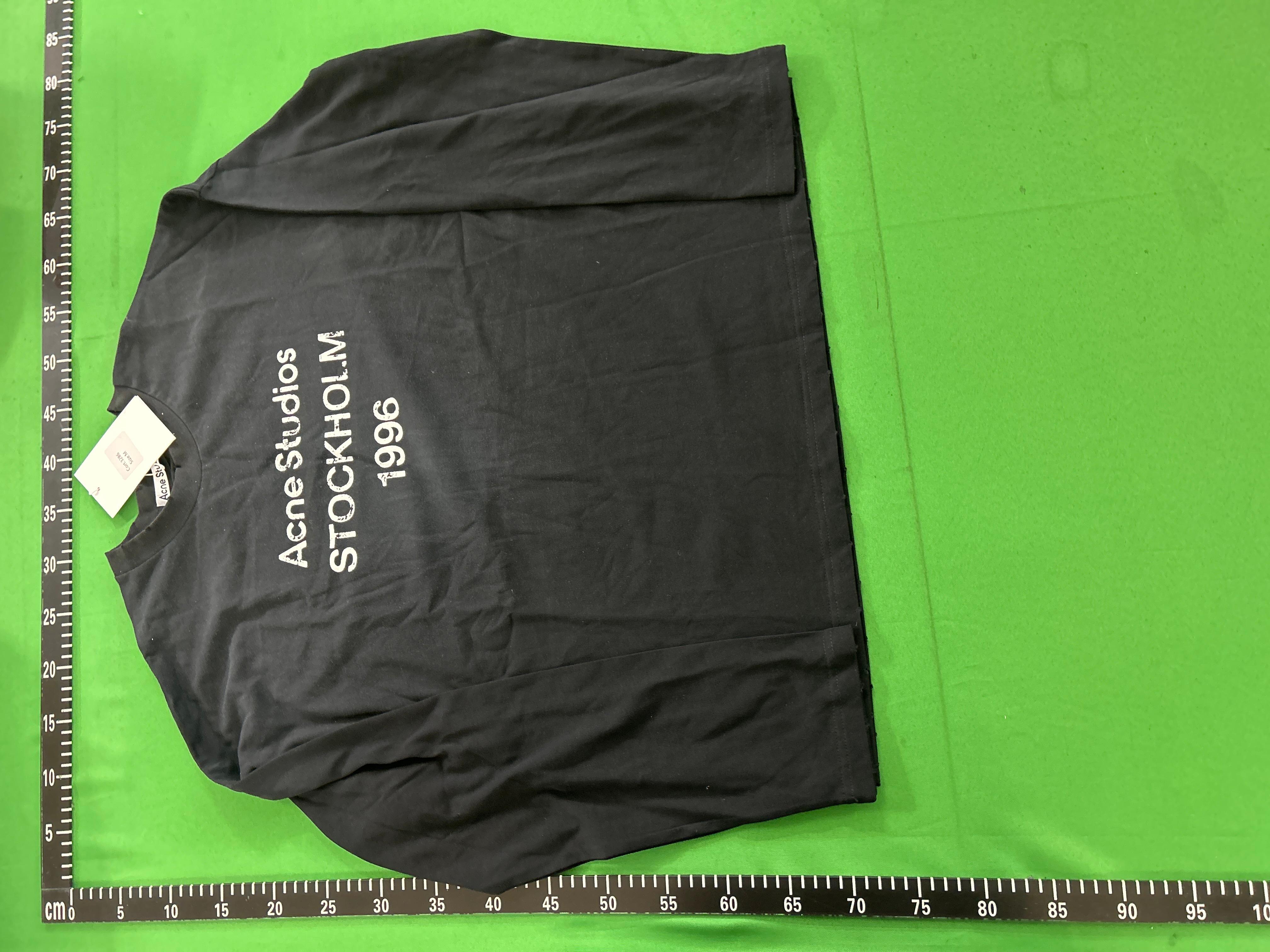 Foto QC 5 de Acne Studios T-shirt Script Logo Long Sleeve Faded Black