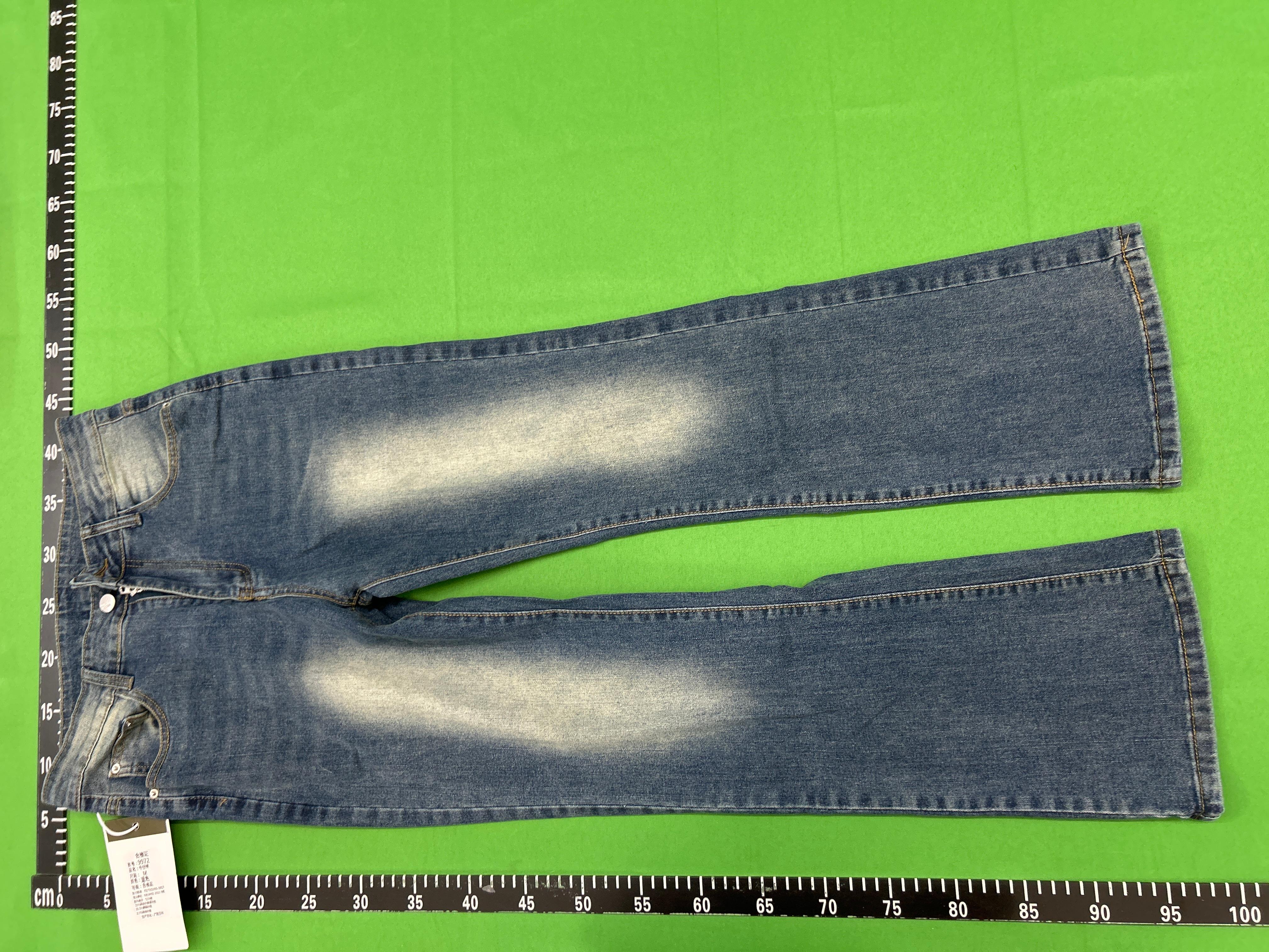 Foto QC 2 de AMBSOM Jeans Loose Fit Okayama Bamboo Slub Sunset Gradient Wash Distressed Bootcut Sunset Blue