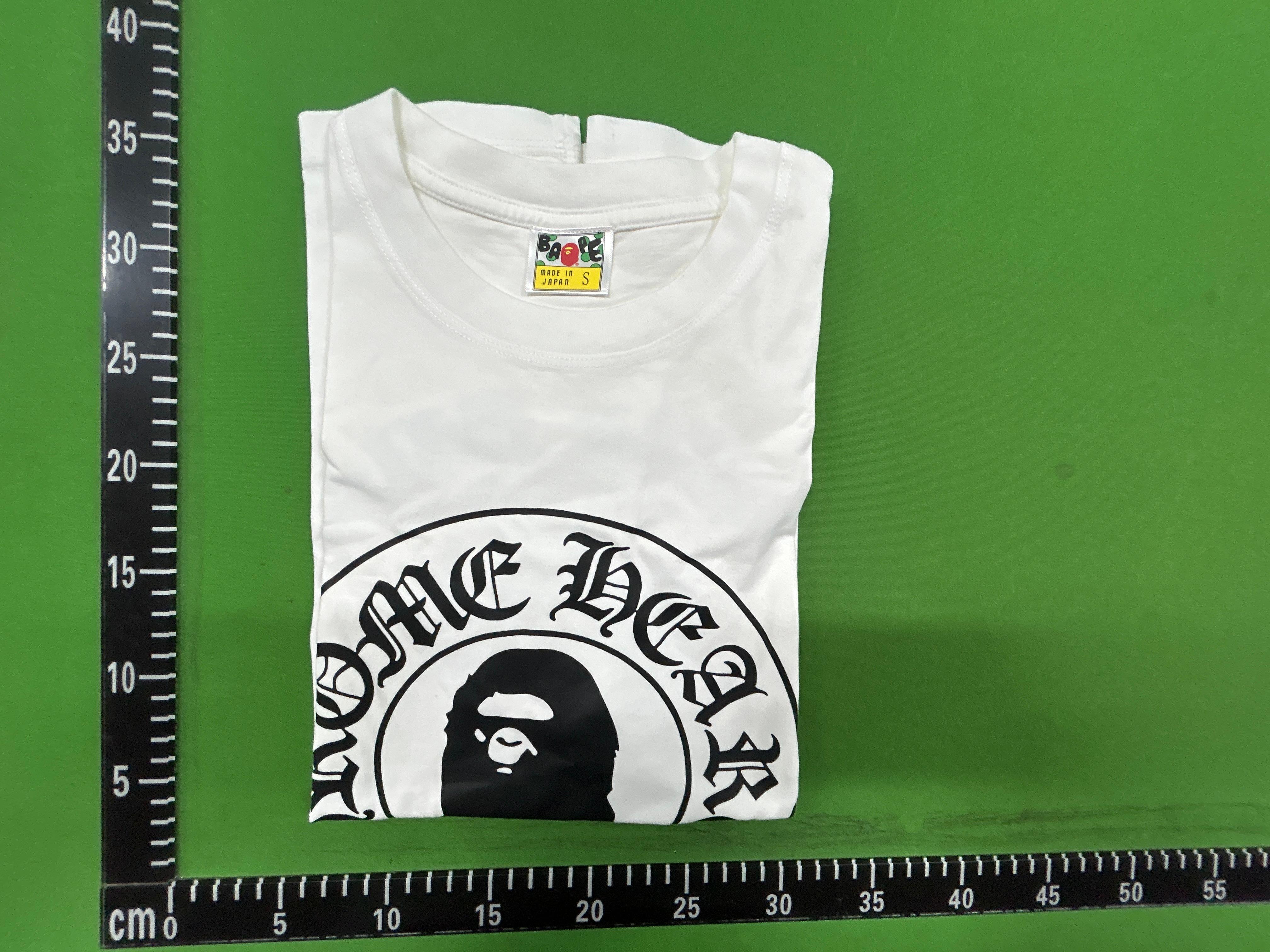 Foto QC 1 de BAPE T-shirt Plaid Ape Head College Logo Black