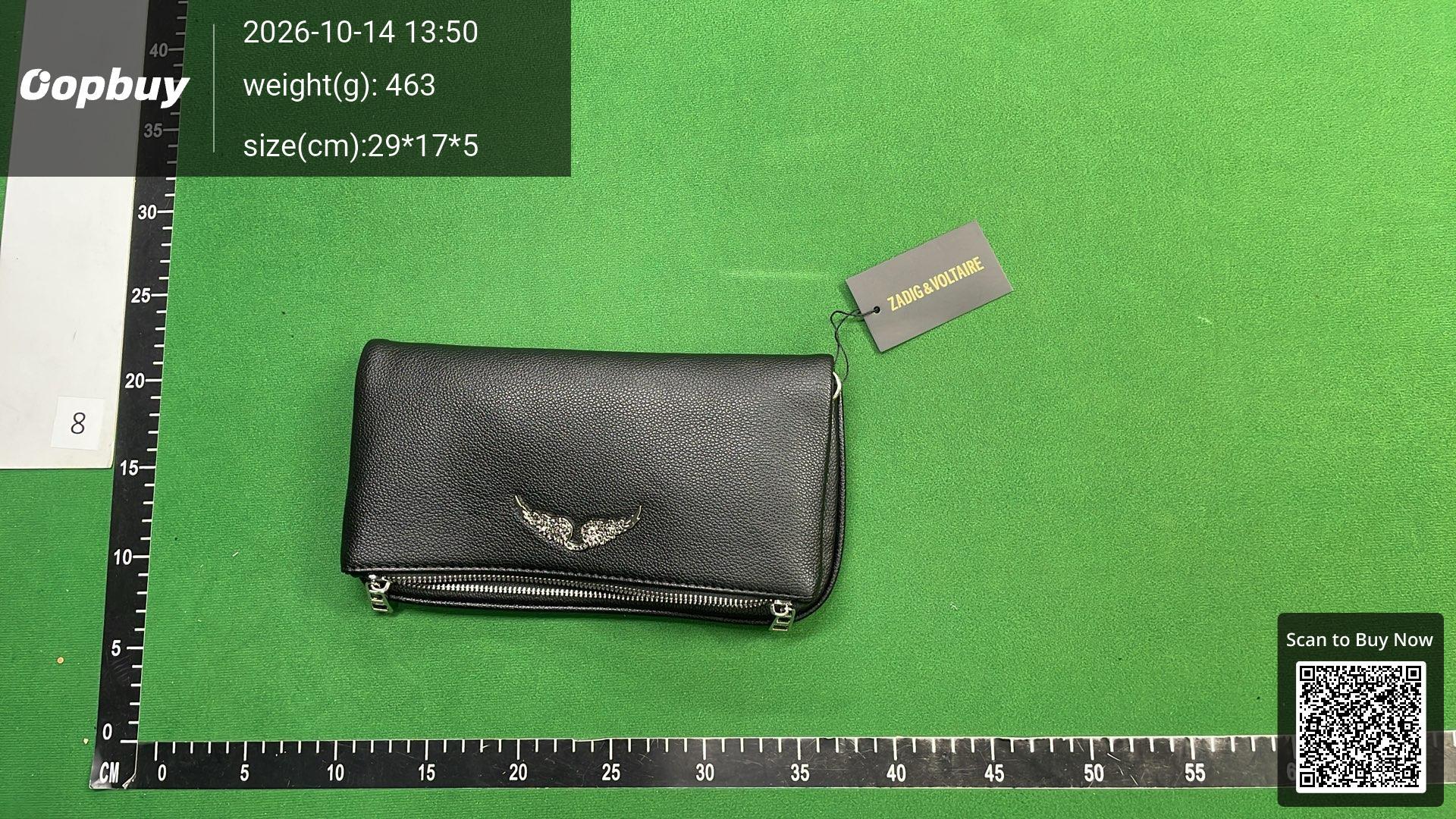 Foto QC 6 de Zadig & Voltaire Rock Clutch Large Cream Grained Leather