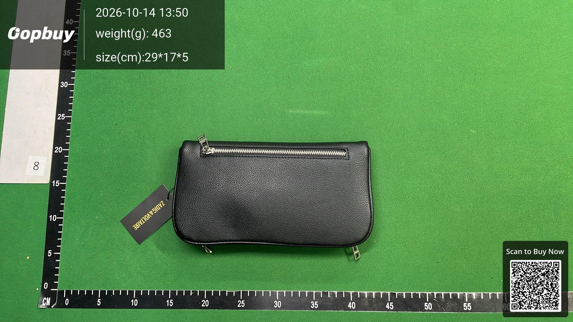 Foto QC 7 de Zadig & Voltaire Rock Clutch Large Cream Grained Leather