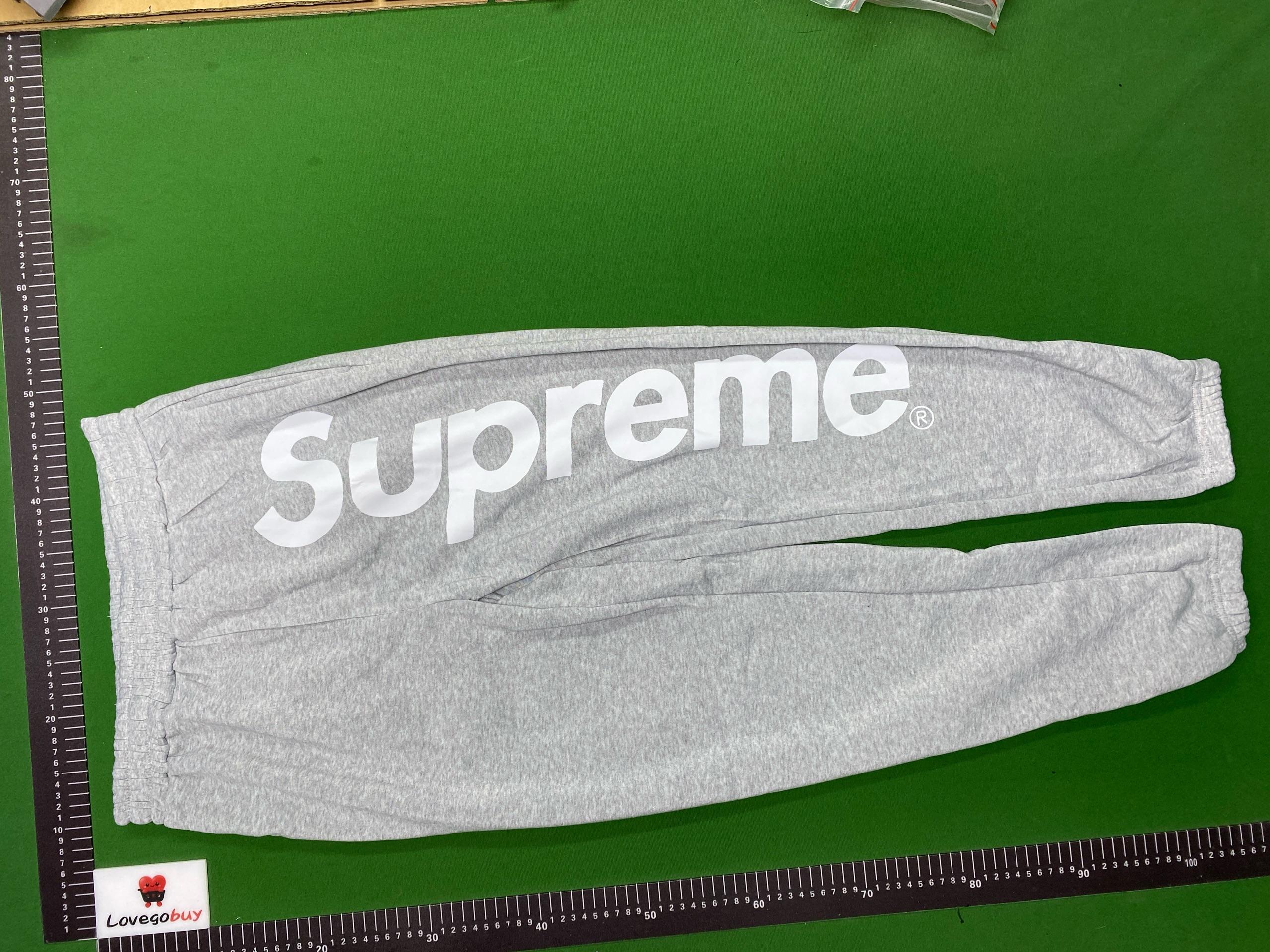 Foto QC 3 de Supreme Sweatpants Big Logo Heather Grey