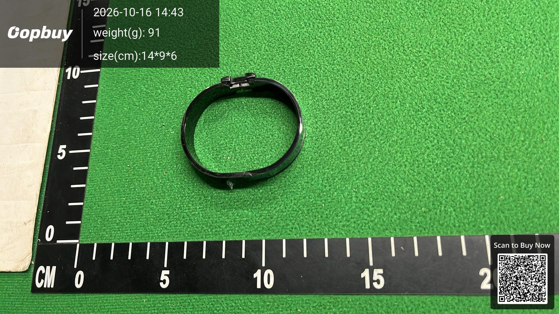 Foto QC 7 de Hermes Click H Bracelet Metal Enamel Black