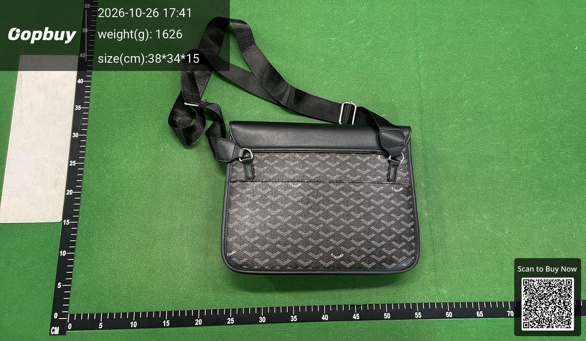 Foto QC 4 de Goyard Coursier Messenger Bag Grey Goyardine Canvas
