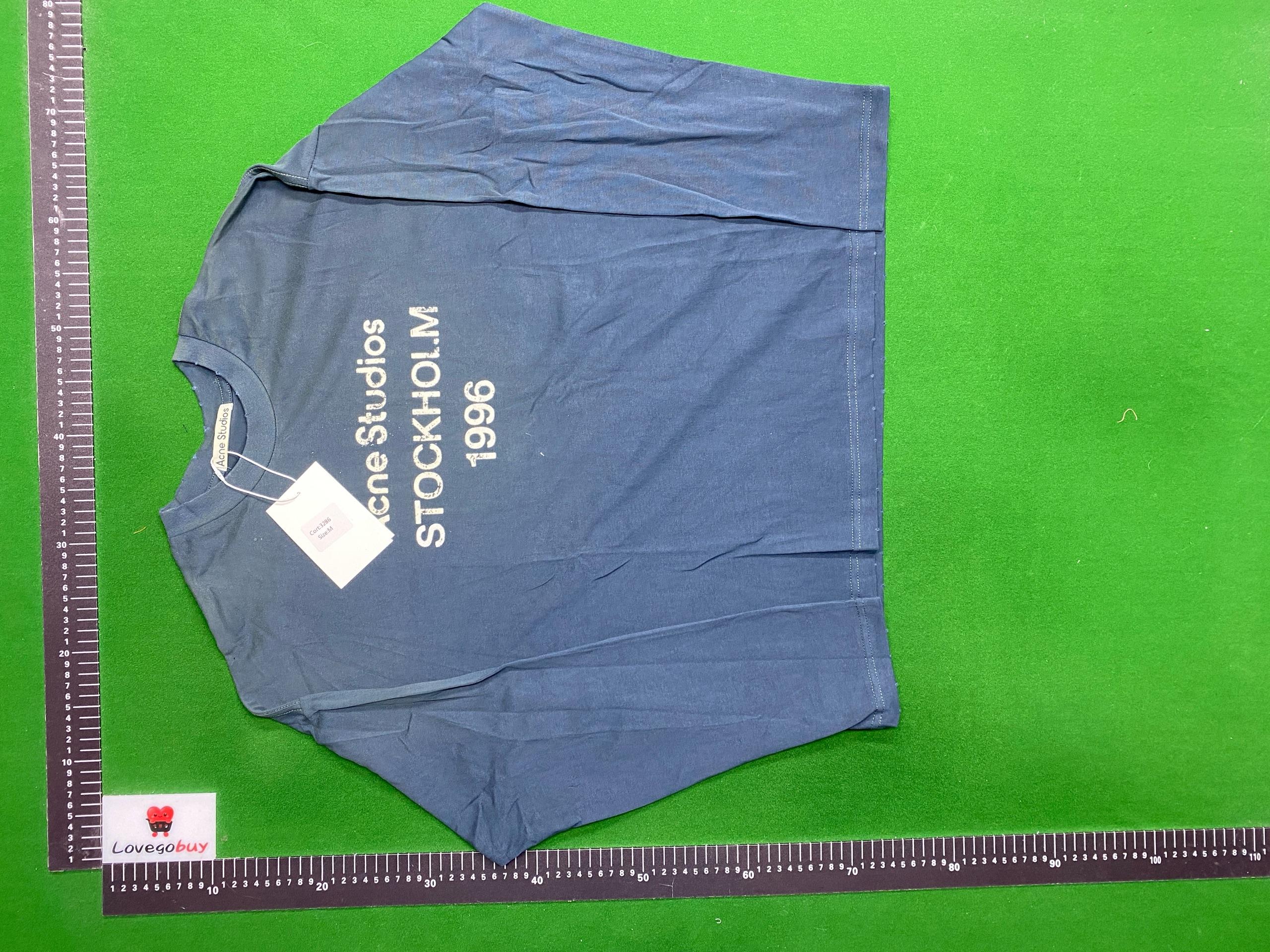 Foto QC 1 de Acne Studios T-shirt Script Logo Long Sleeve Faded Black