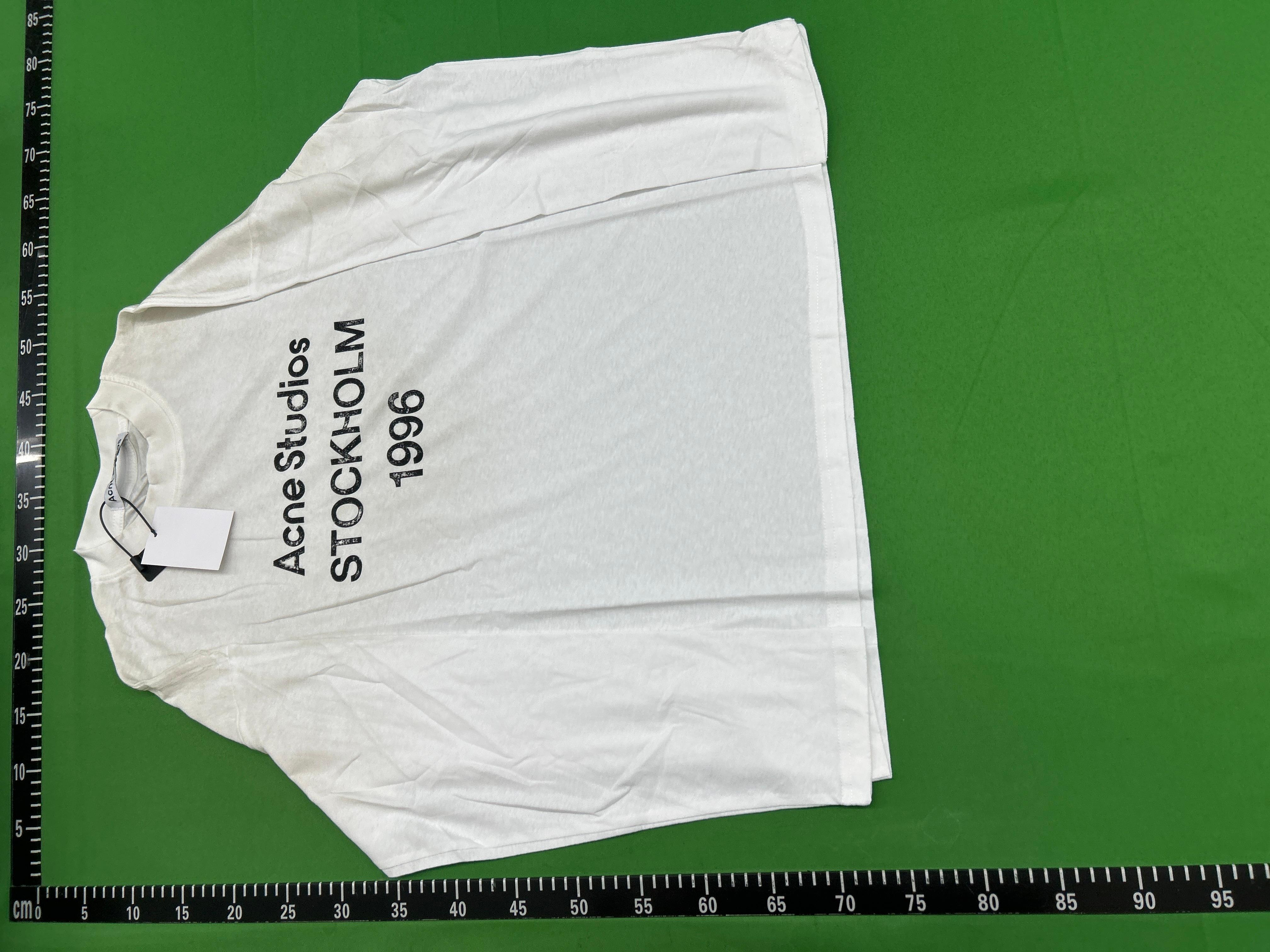 Foto QC 3 de Acne Studios T-shirt Sprayed 1996 Logo Long Sleeve Deep Blue
