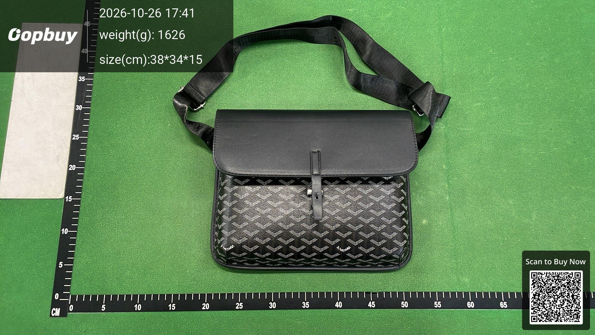 Foto QC 3 de Goyard Coursier Messenger Bag Grey Goyardine Canvas