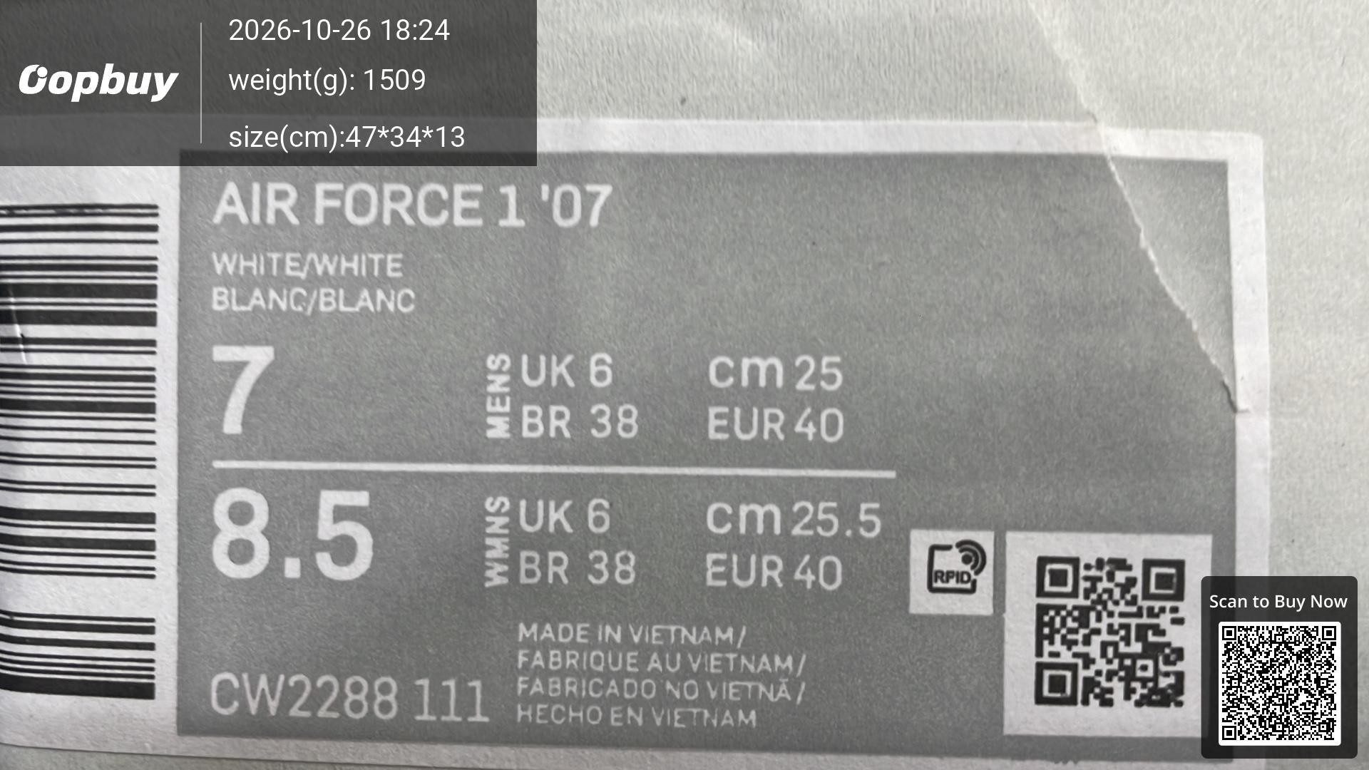 Foto QC 2 de Nike Air Force 1 Low '07 White CW2288-111