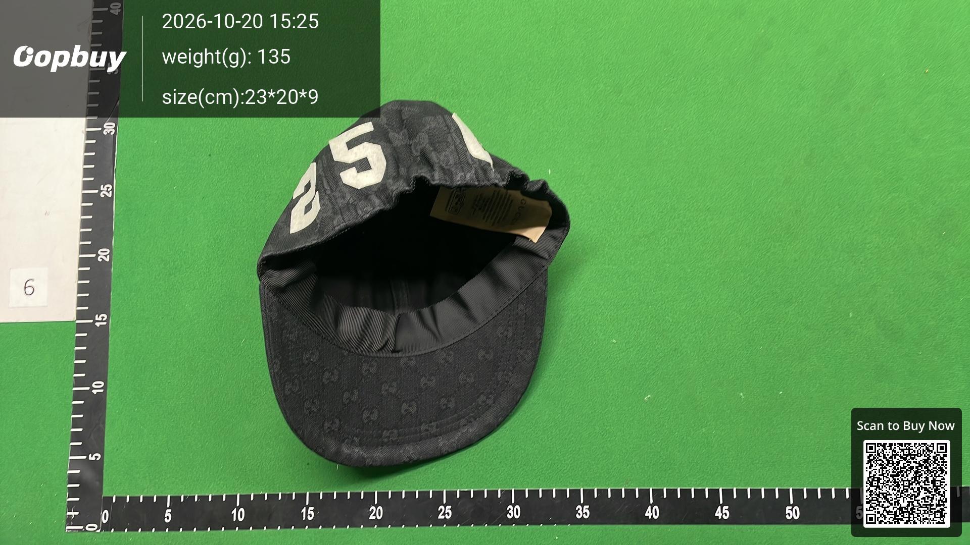 Foto QC 3 de Gucci GG Supreme 25 Baseball Cap Beige