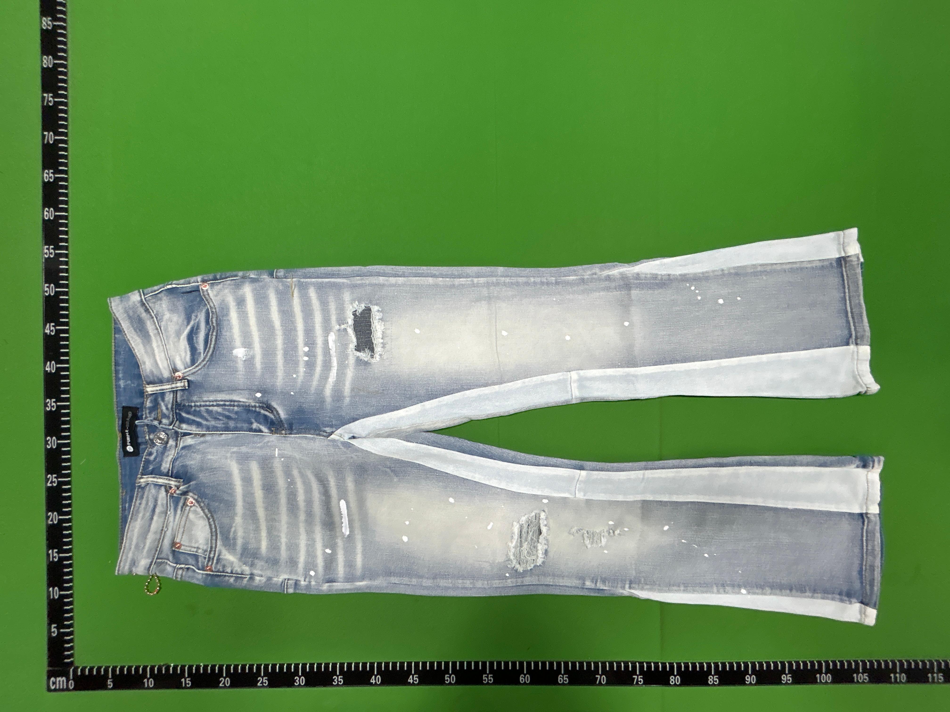 Foto QC 3 de Amiri Jeans Heavy Wash Distressed Embroidered Blue