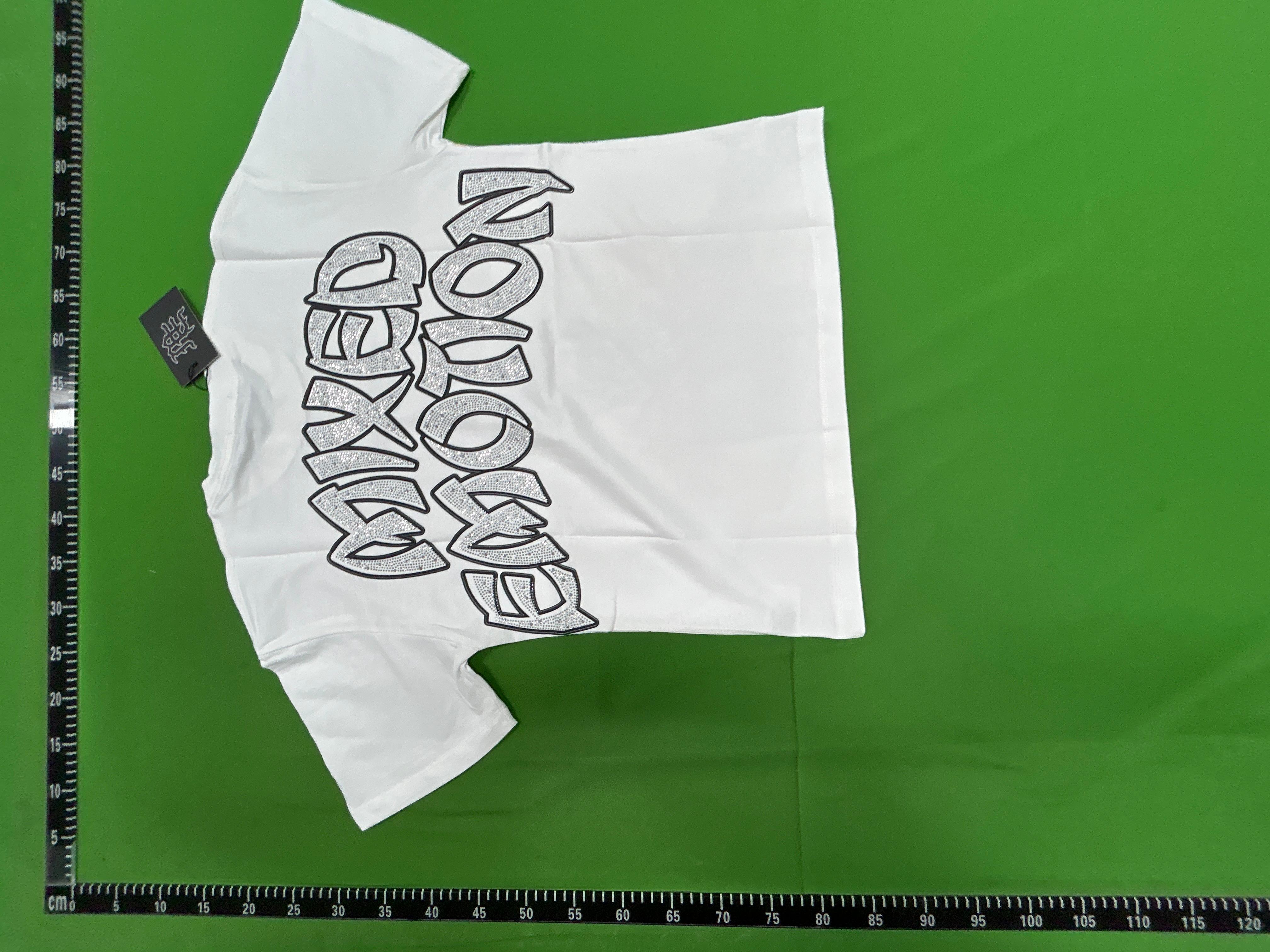 Foto QC 8 de EM Emotion Rhinestone Logo Angel T-shirt White
