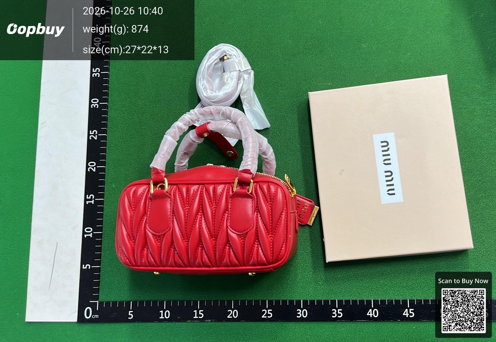 Foto QC 3 de Miu Miu Arcadie Matelasse Bag Brown Nappa Leather