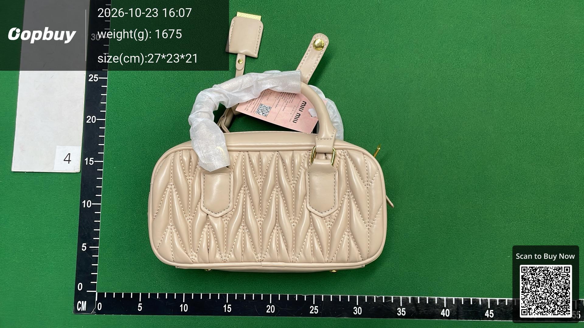 Foto QC 8 de Miu Miu Arcadie Matelasse Bag Brown Nappa Leather