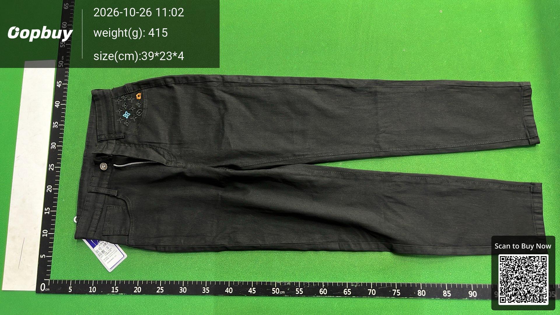 Foto QC 6 de Louis Vuitton Jeans Monogram Embroidery Slim Blue