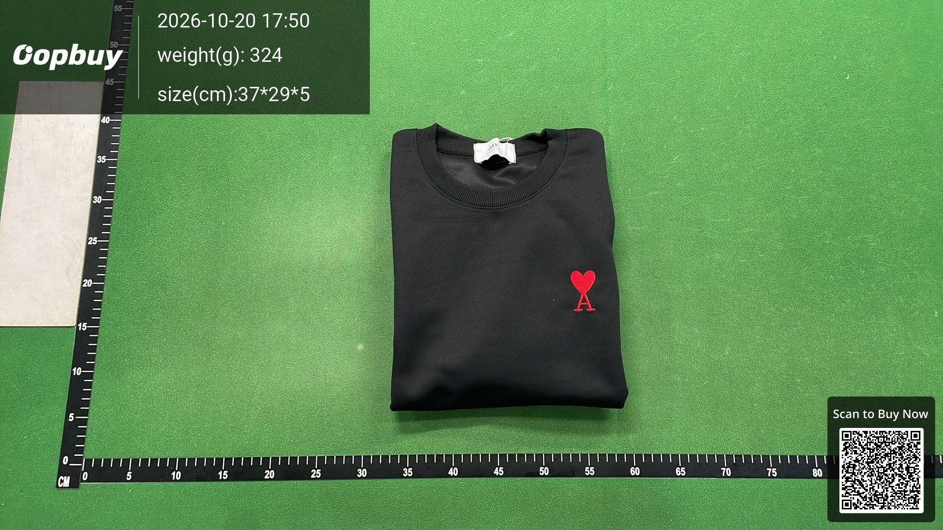Foto QC 8 de Ami Paris Heart Logo Crewneck Sweater Black
