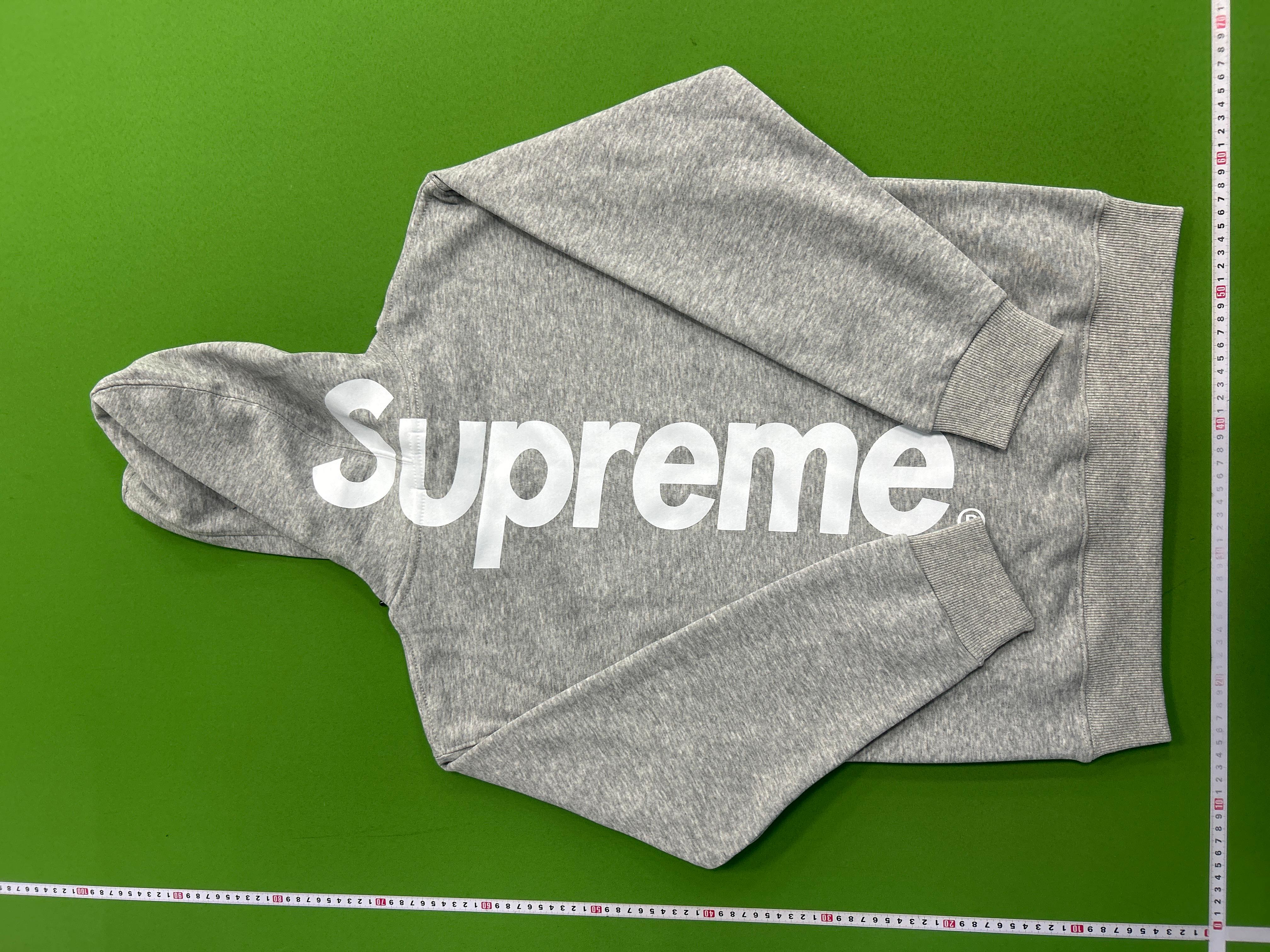 Foto QC 4 de Supreme Satin Applique Hooded Sweater Heather Grey