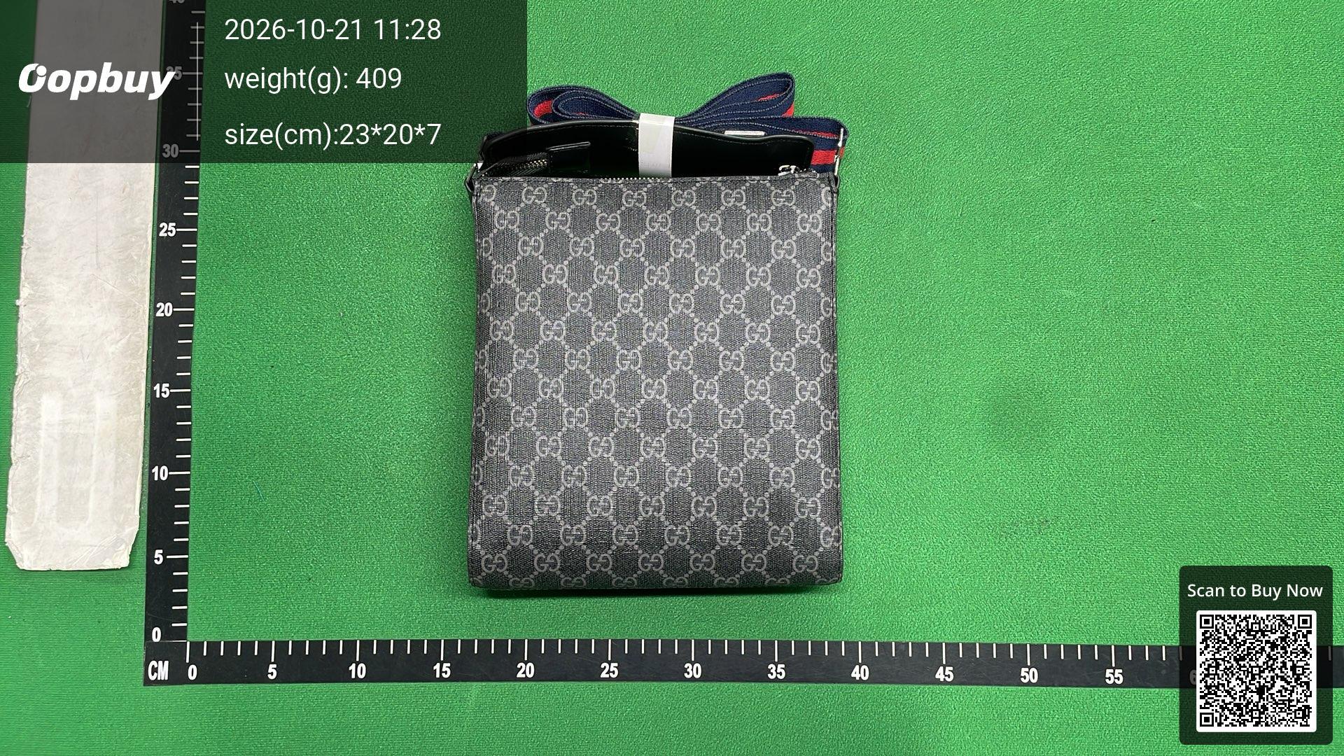 Foto QC 5 de Gucci Messenger Bag Small Black/Grey GG Supreme Canvas