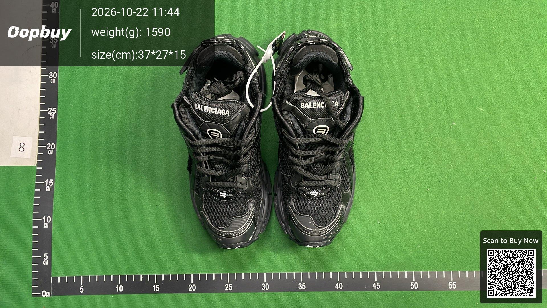 Foto QC 6 de Balenciaga Runner Mesh and Nylon Sneakers White Blue 772767 W3RBW 0575