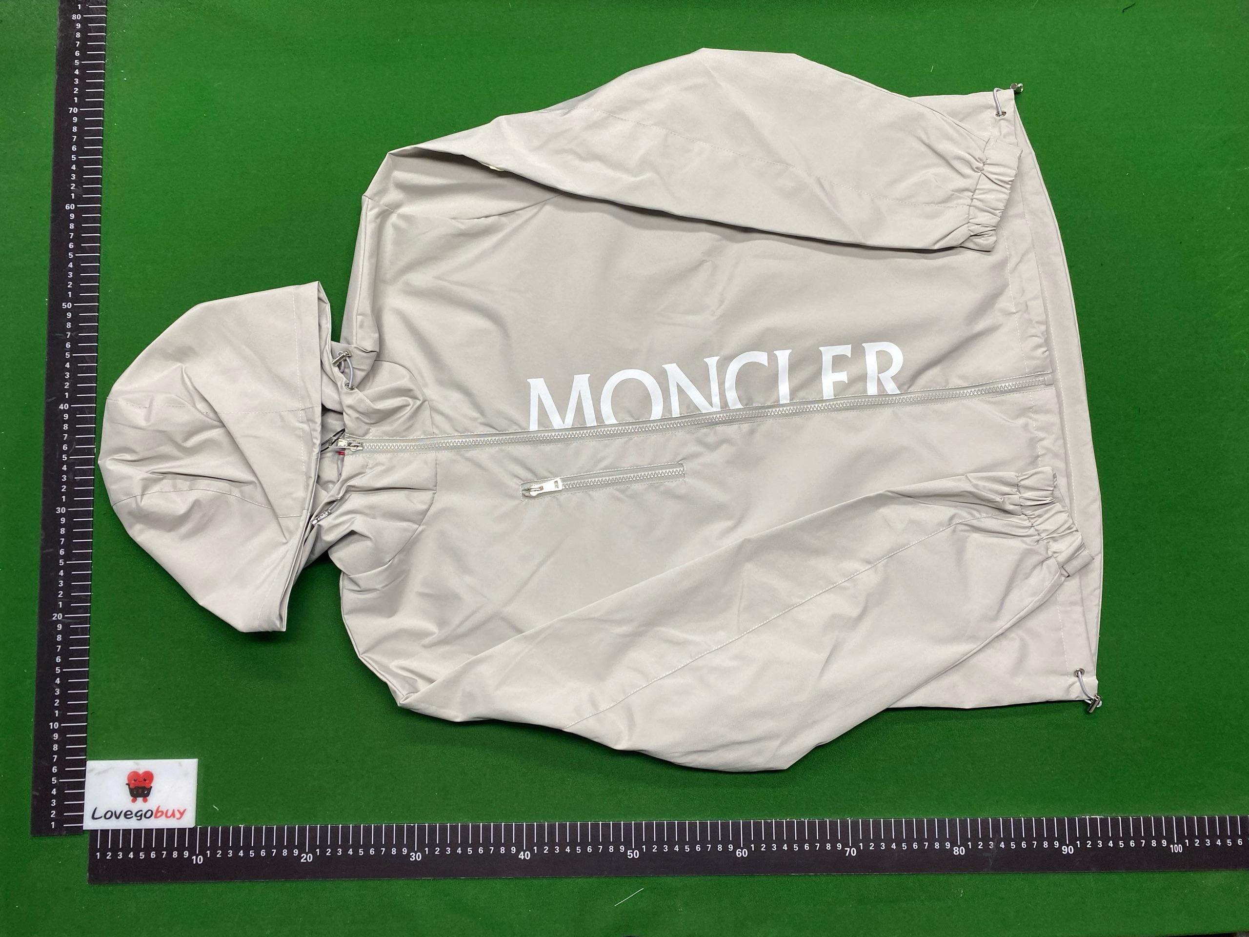 Foto QC 2 de Moncler Windbreaker Jacket Letter Print Hooded Black