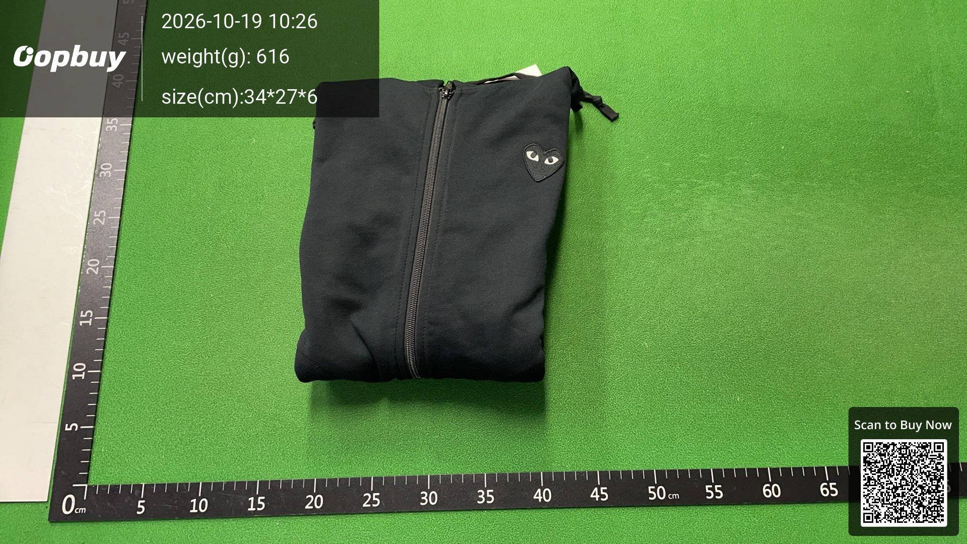 Foto QC 7 de Comme des Garcons Play Heart Logo Zip-Up Jacket Blue