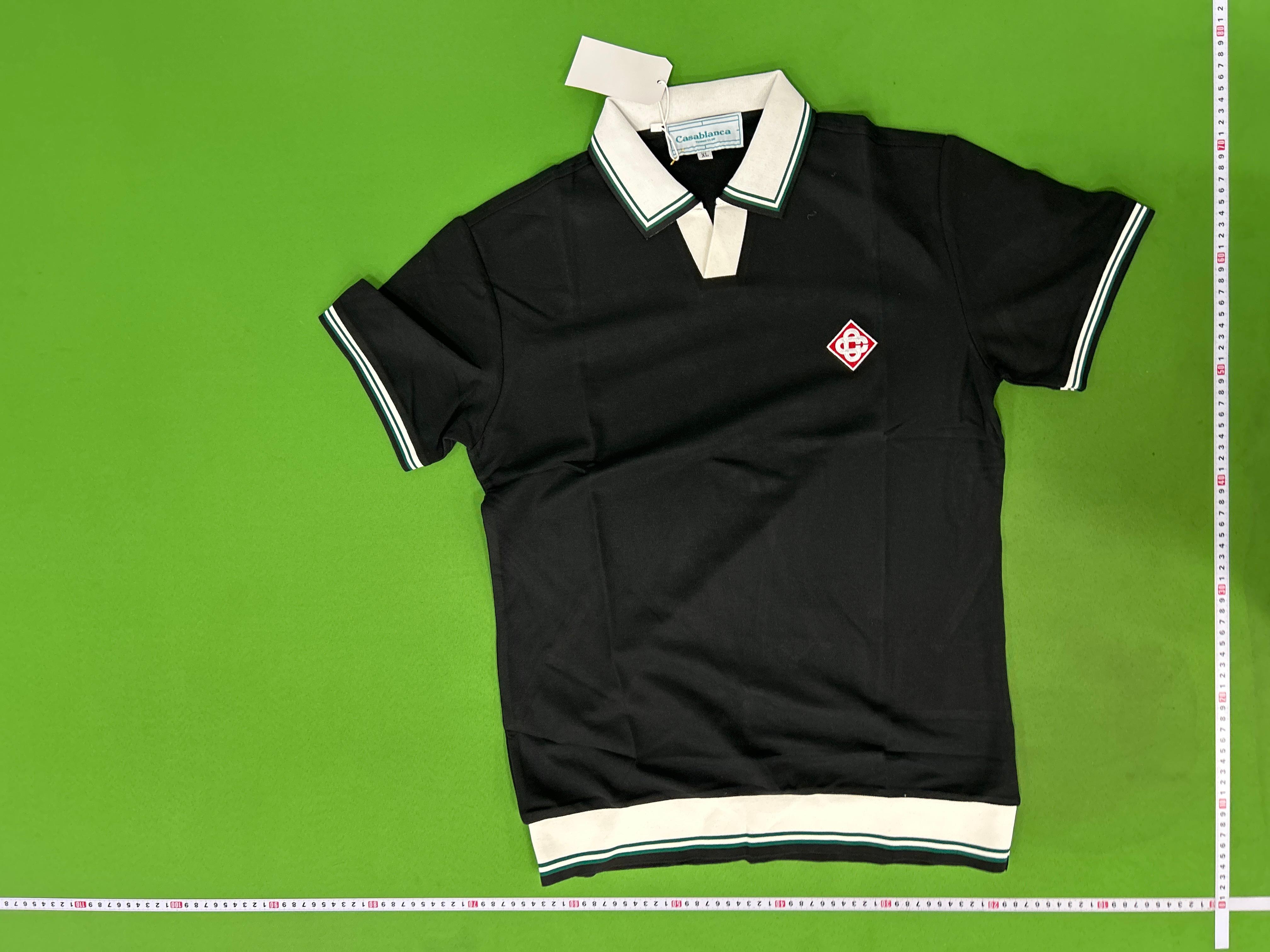 Foto QC 3 de Casablanca Boucle Stripe Polo Shirt White Green