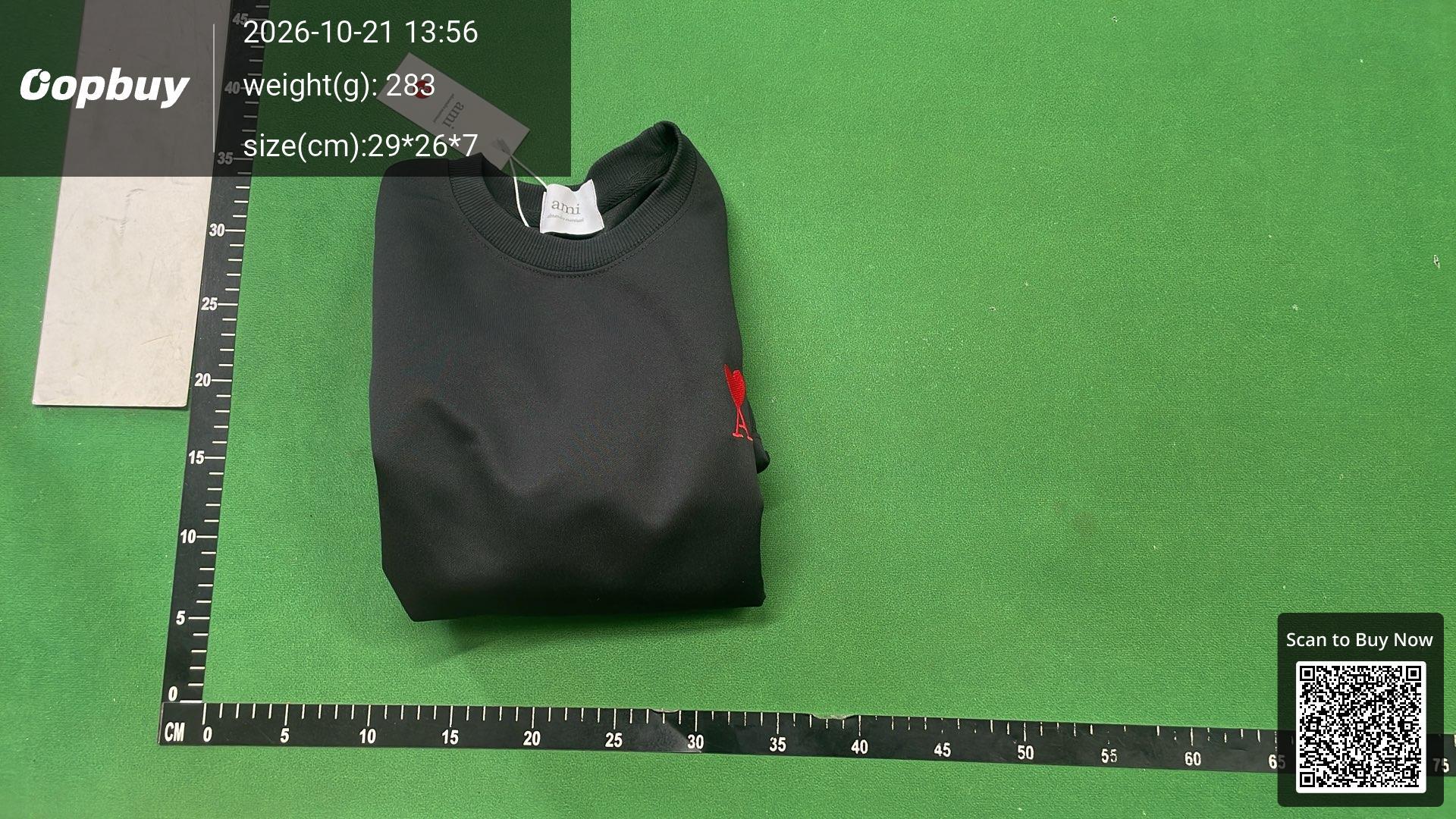 Foto QC 4 de Ami Paris Heart Logo Crewneck Sweater Black